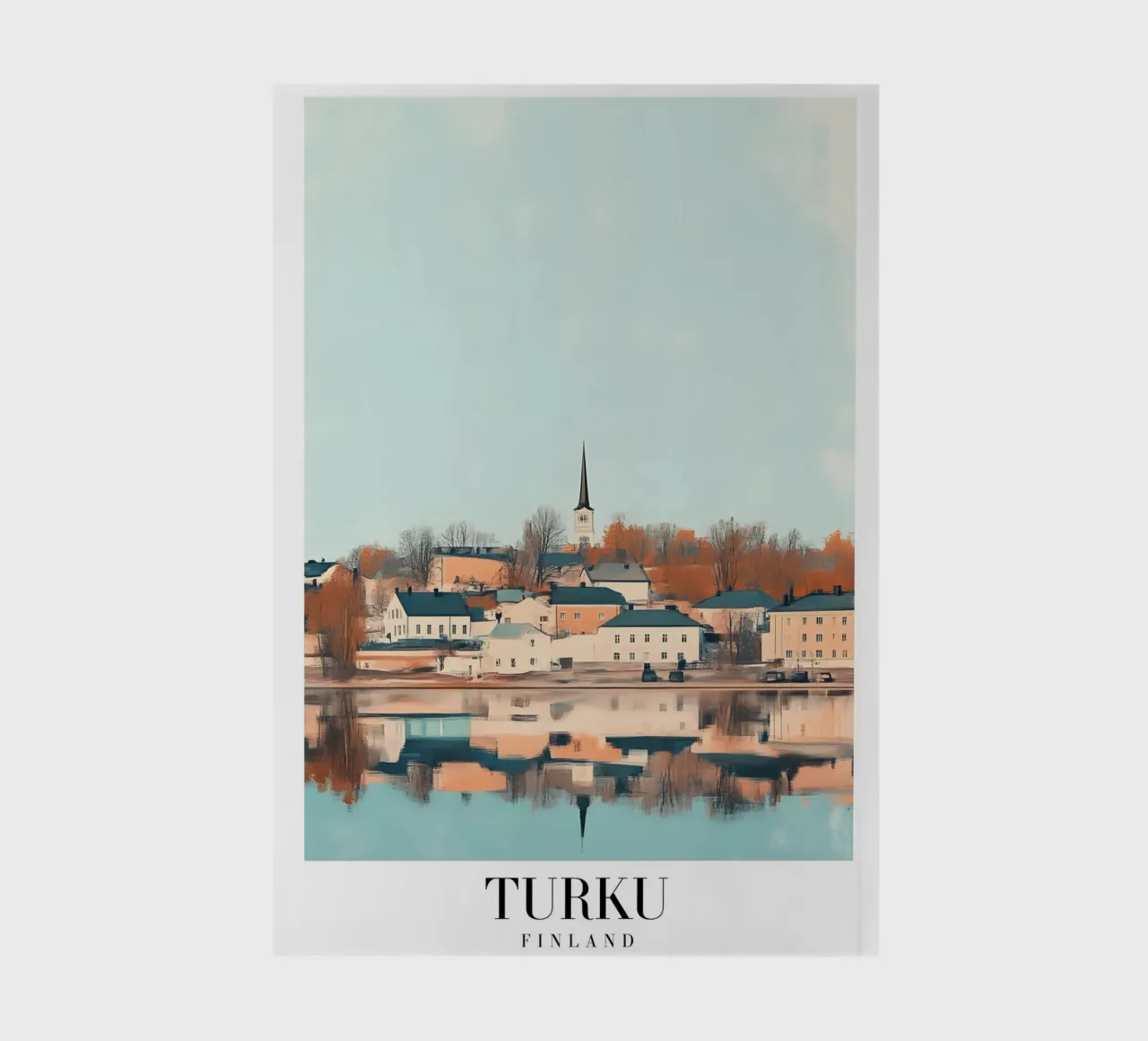Turku Finland Riverside Art Print - Nordic Charm notebook by homdeco