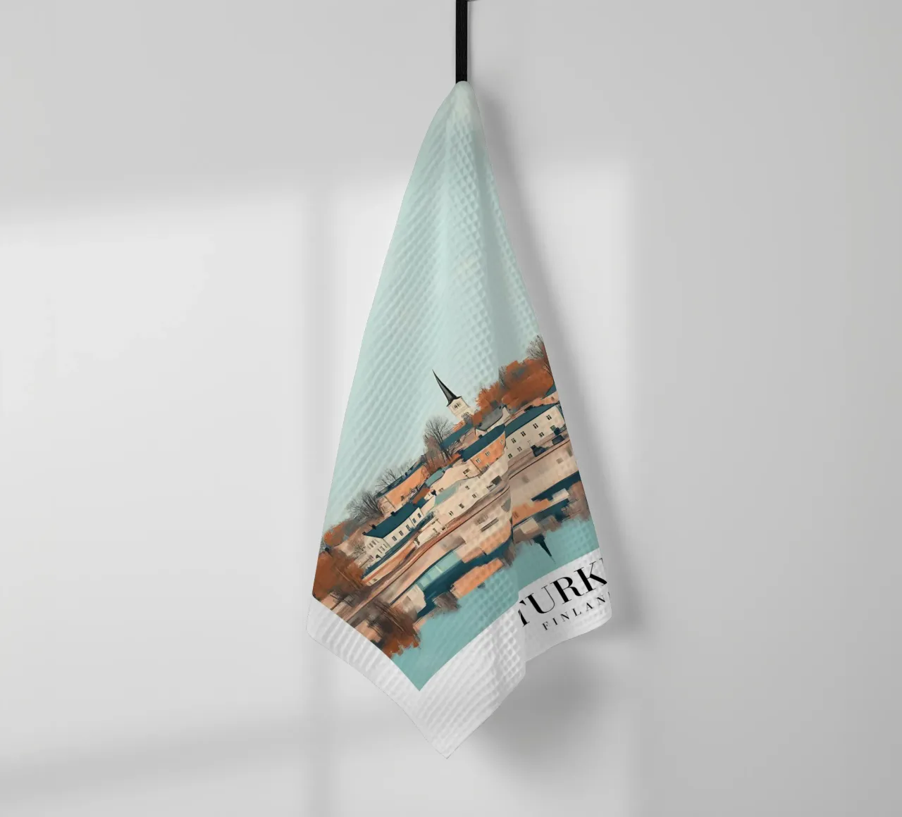 Turku Finland Riverside Art Print - Nordic Charm torchon de homdeco