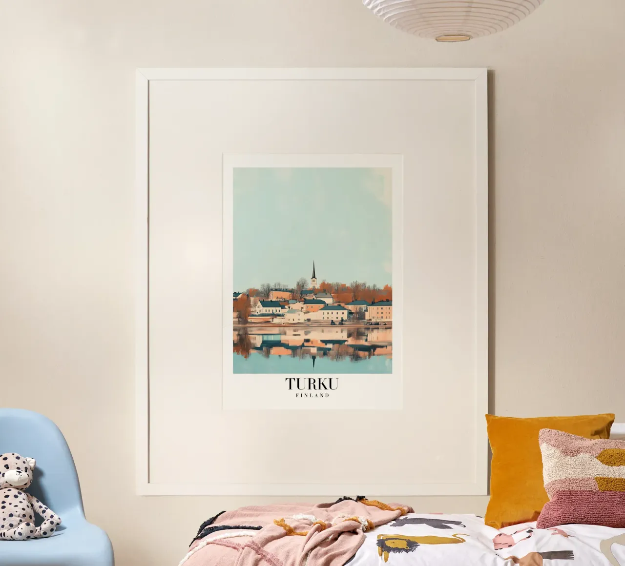 Turku Finland Riverside Art Print - Nordic Charm poster met aluminium frame van homdeco