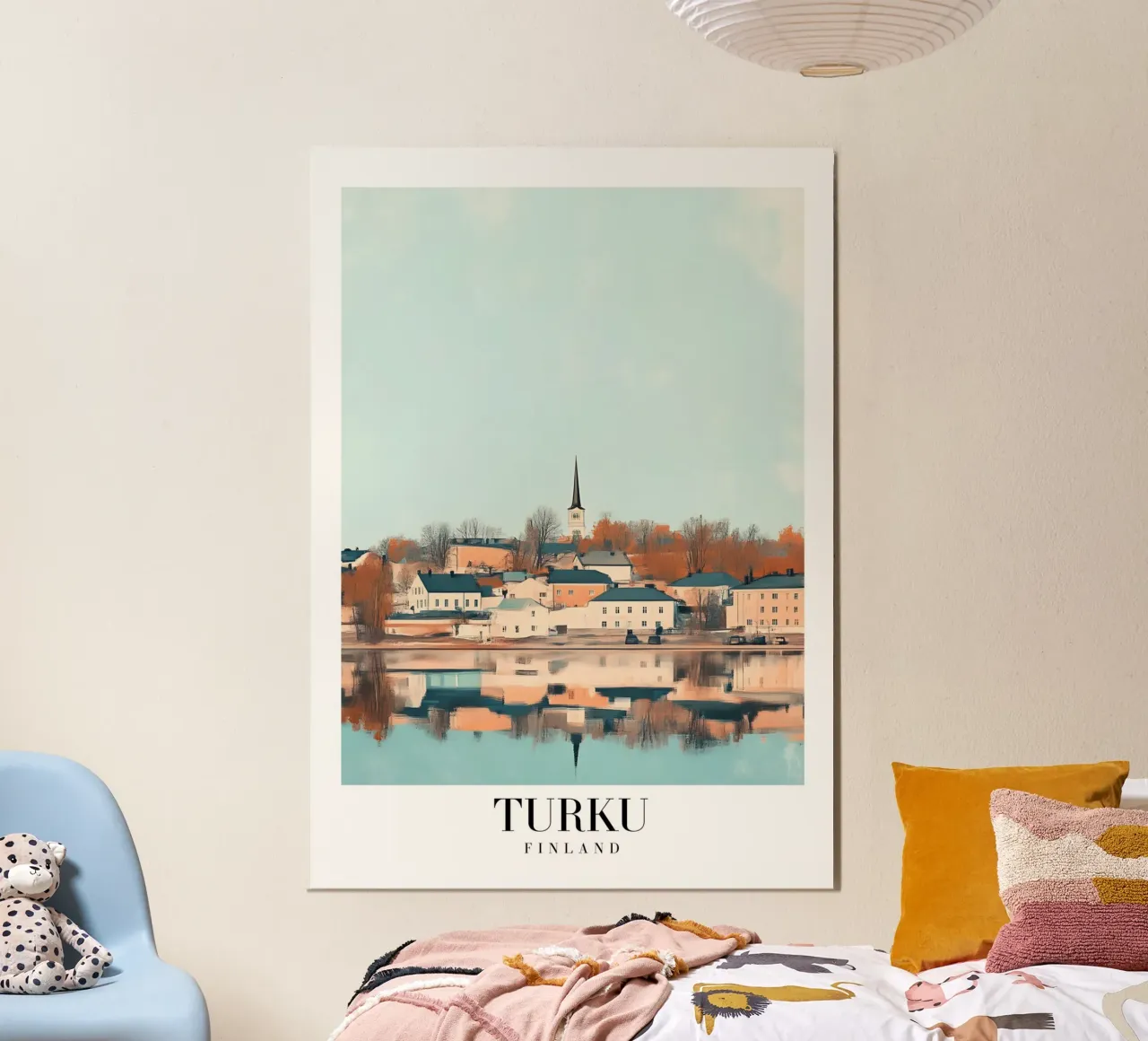 Turku Finland Riverside Art Print - Nordic Charm poster met aluminium frame van homdeco
