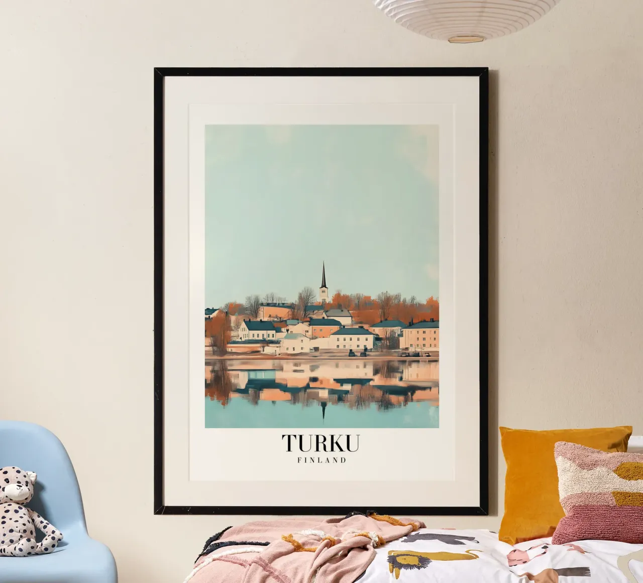 Turku Finland Riverside Art Print - Nordic Charm poster met aluminium frame van homdeco