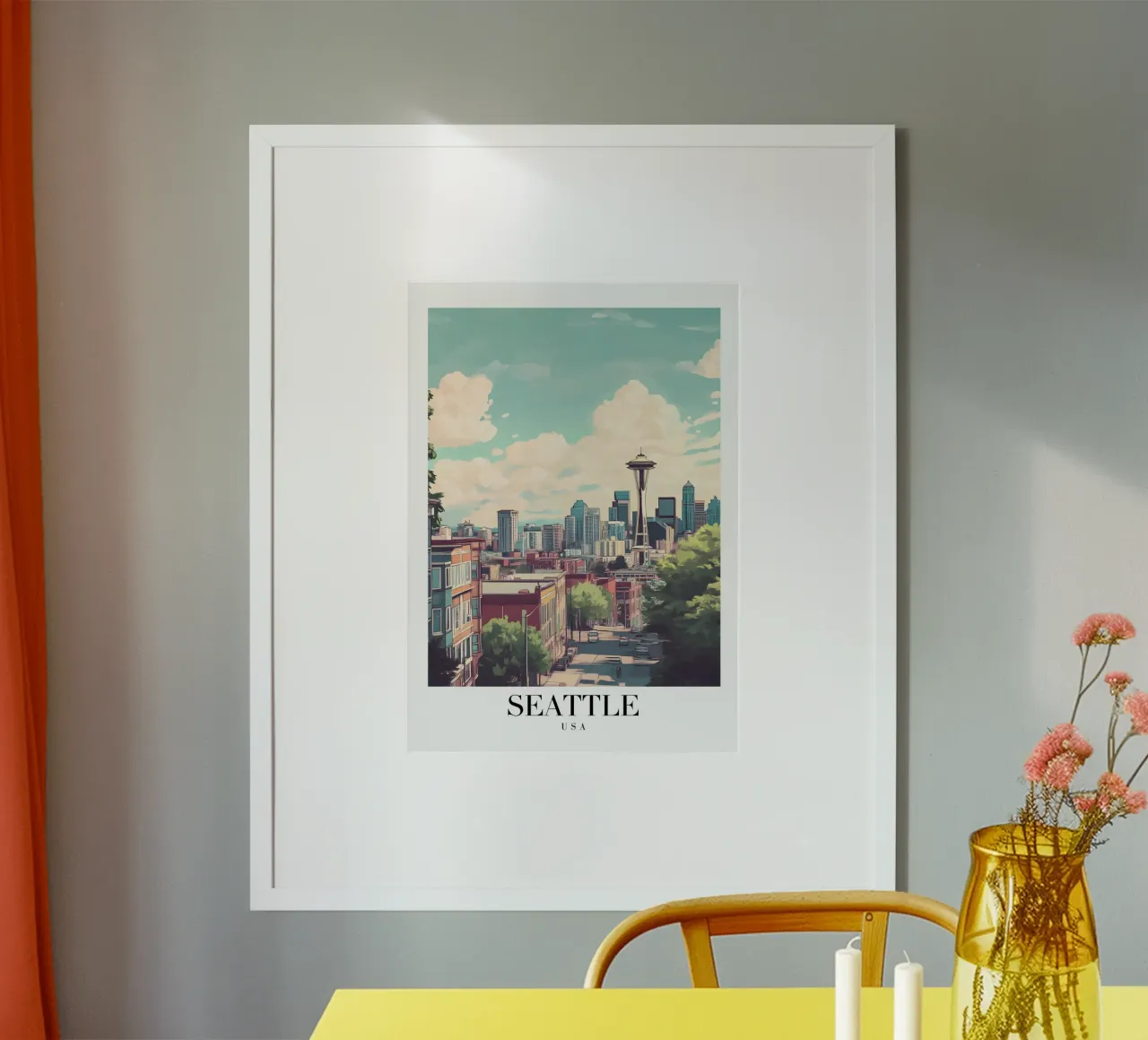 Seattle Skyline Art Print - Space Needle & Cityscape poster de homdeco