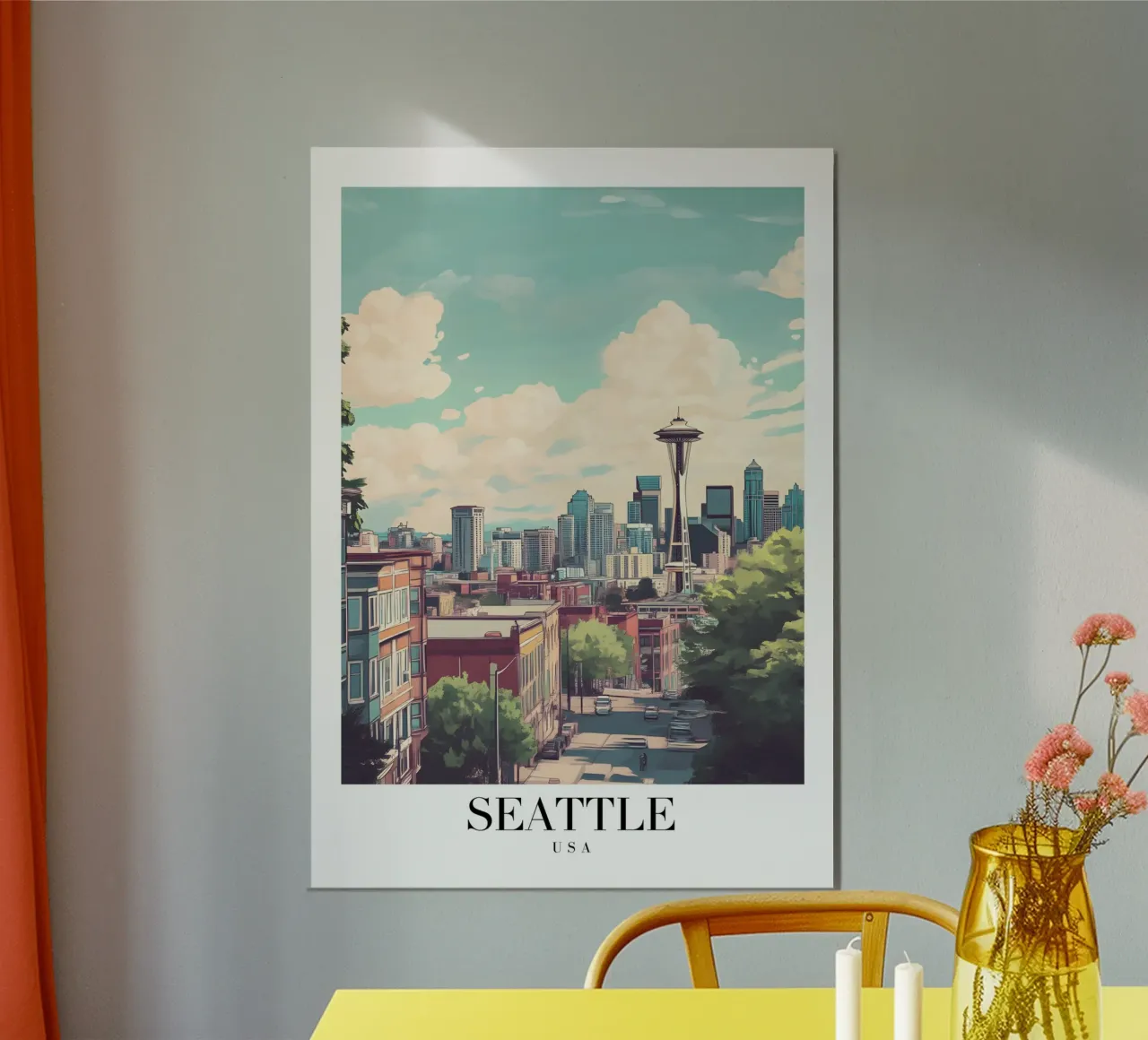 Seattle Skyline Art Print - Space Needle & Cityscape poster de homdeco