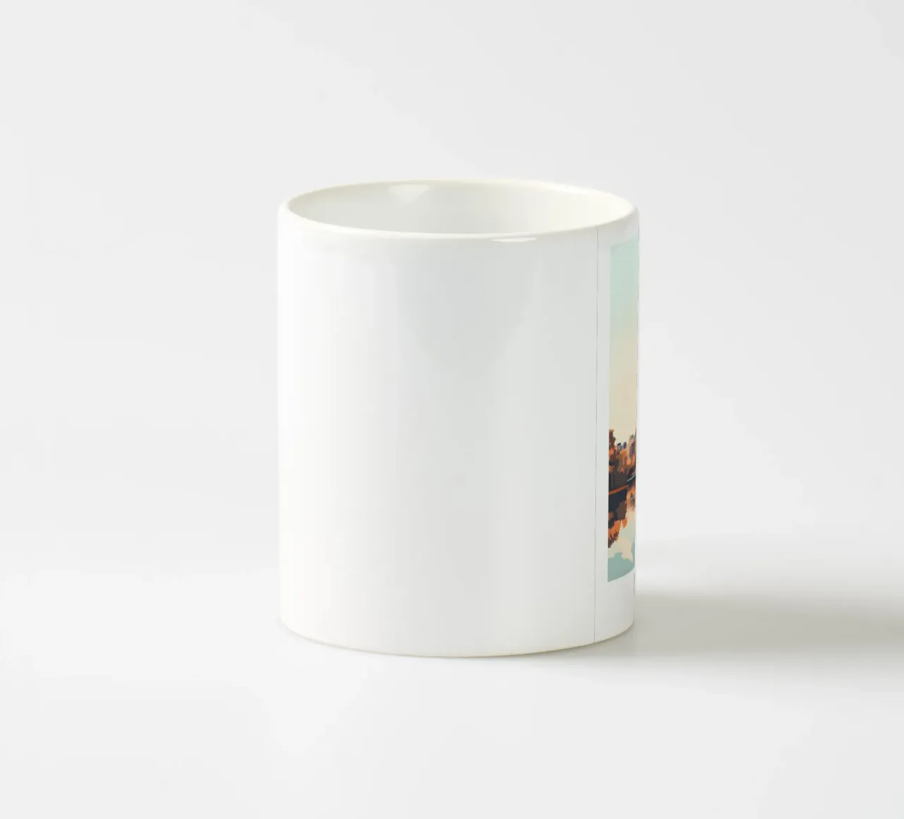 Stampa d'arte sullo skyline di Boston - Riflesso del fiume Charles tazza in ceramica da homdeco