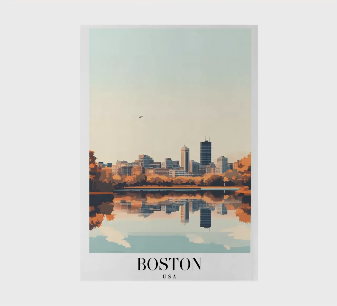 Boston Skyline Art Print - Charles River Reflection notebook by homdeco