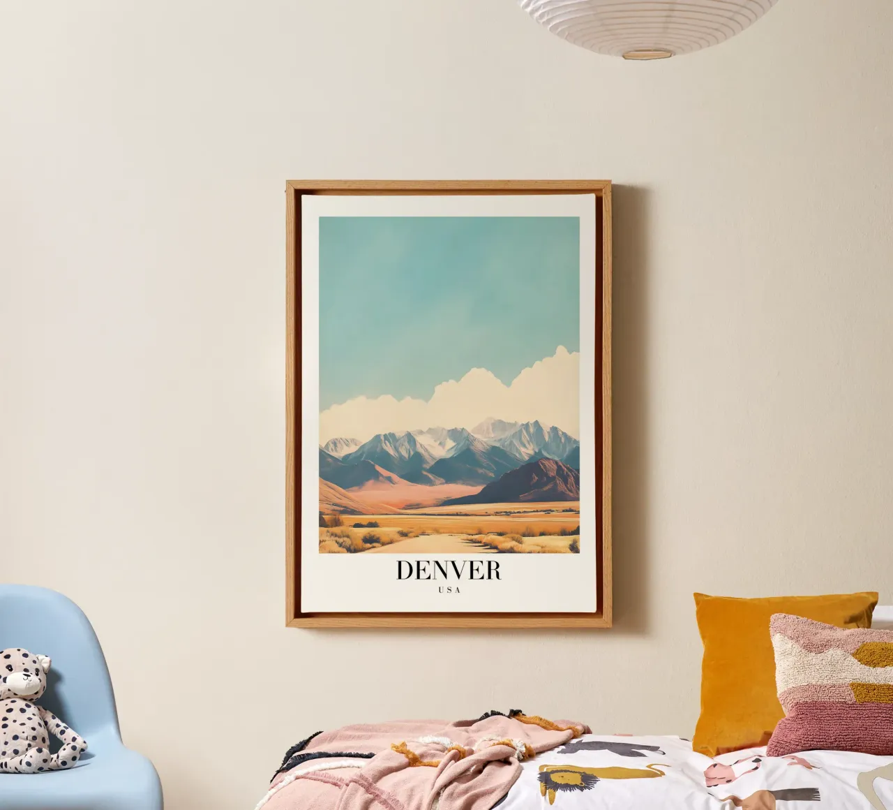 Denver Rocky Mountains Kunstdruk - Colorado Landschap canvas met Baklijst van homdeco