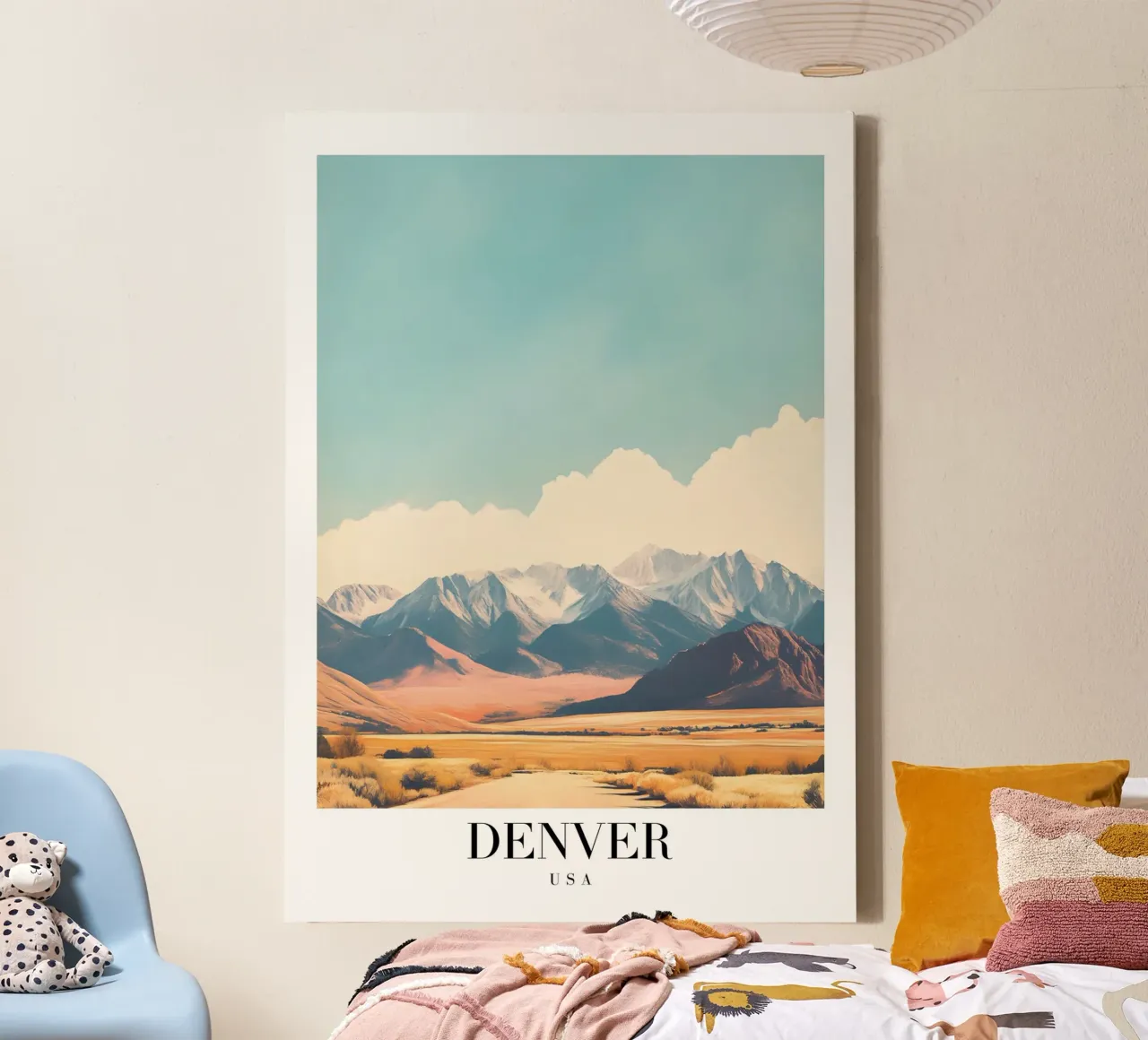 Denver Rocky Mountains Kunstdruk - Colorado Landschap canvas met Baklijst van homdeco