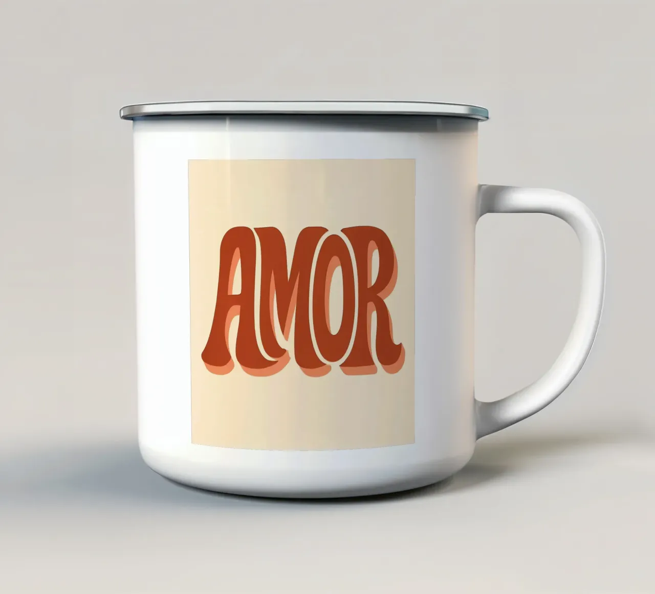 AMOR - Il poster tipografico che emana passione tazza in smalto da Art Typo Essentiel
