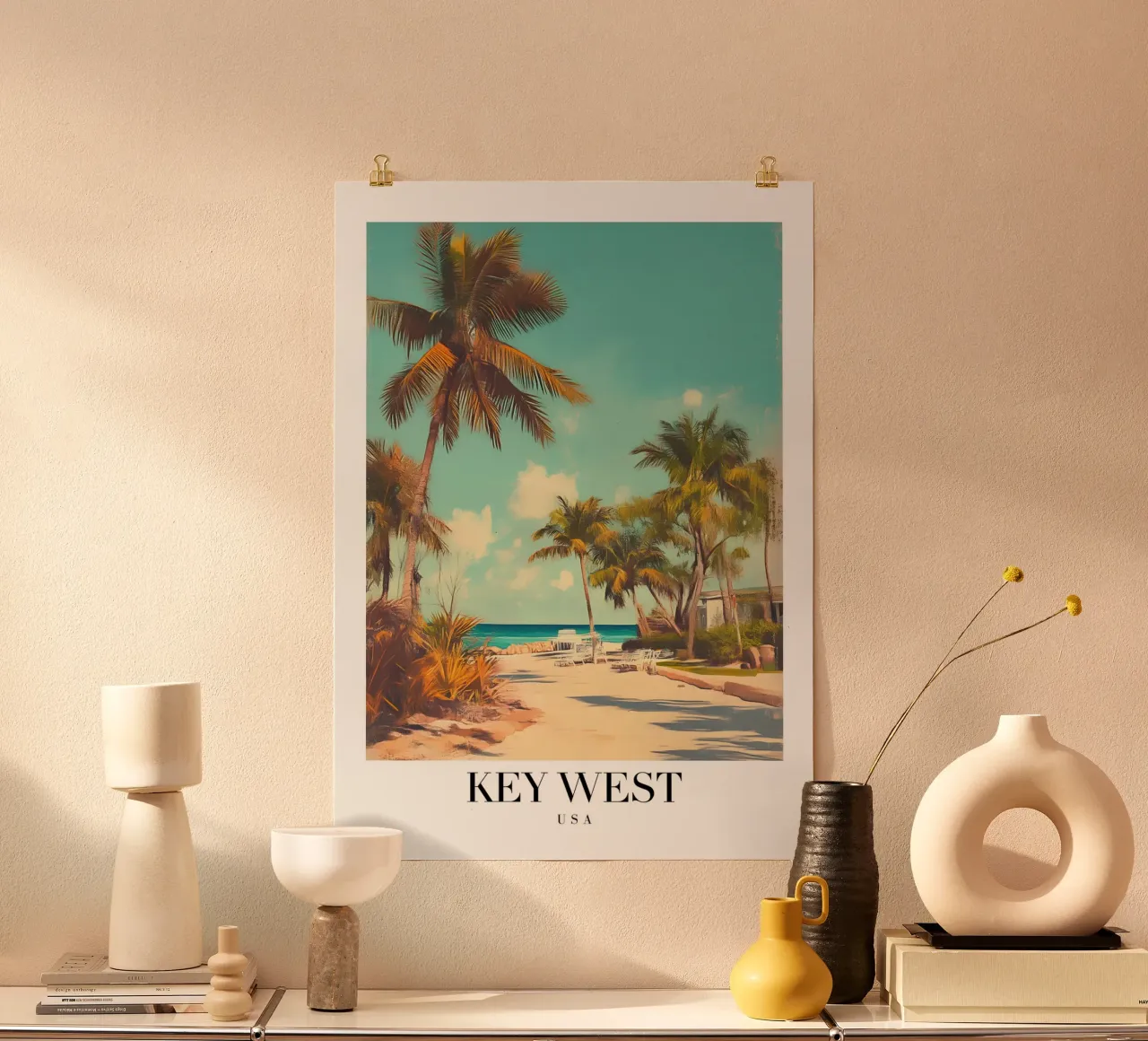 Stampa d'arte sulla spiaggia di Key West - Palme del paradiso tropicale poster da homdeco