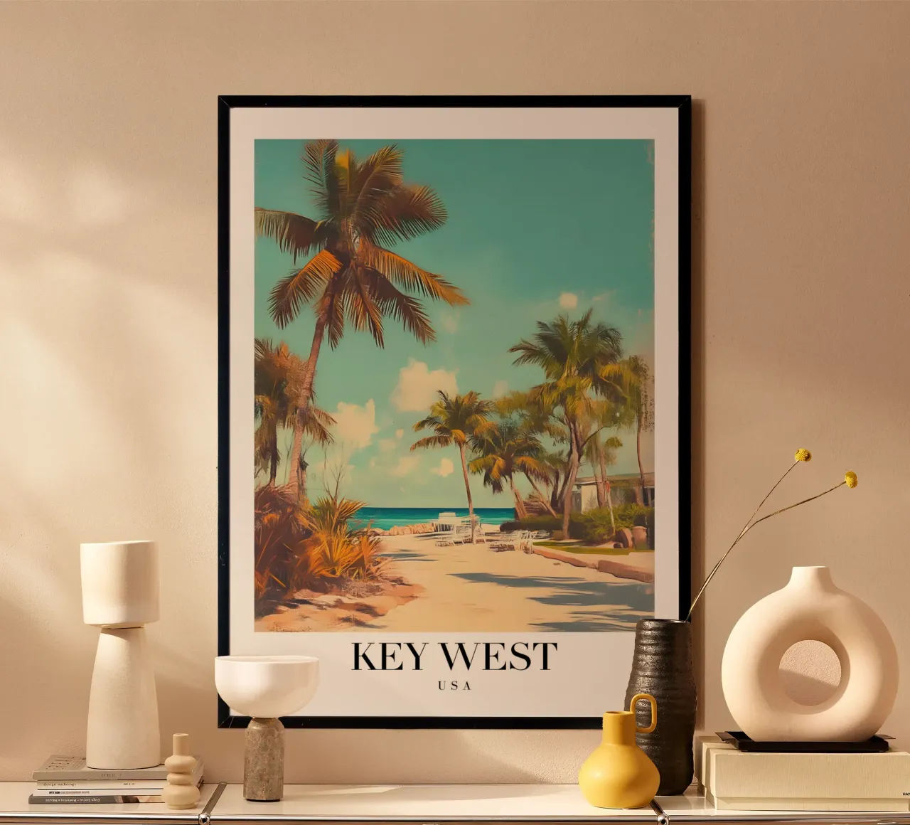 Stampa d'arte sulla spiaggia di Key West - Palme del paradiso tropicale poster da homdeco