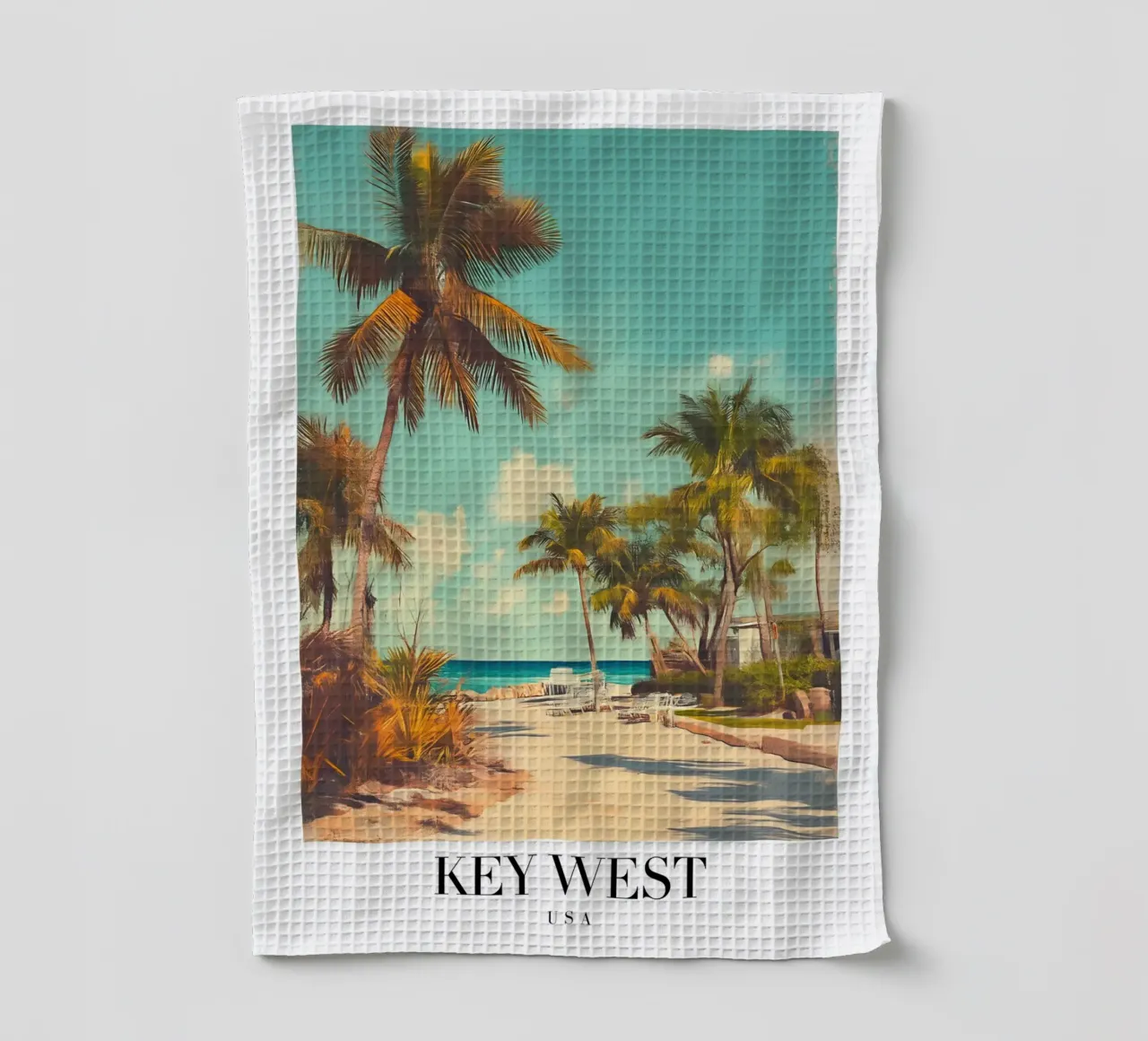 Impression d'art Key West Beach - Tropical Paradise Palms torchon de homdeco