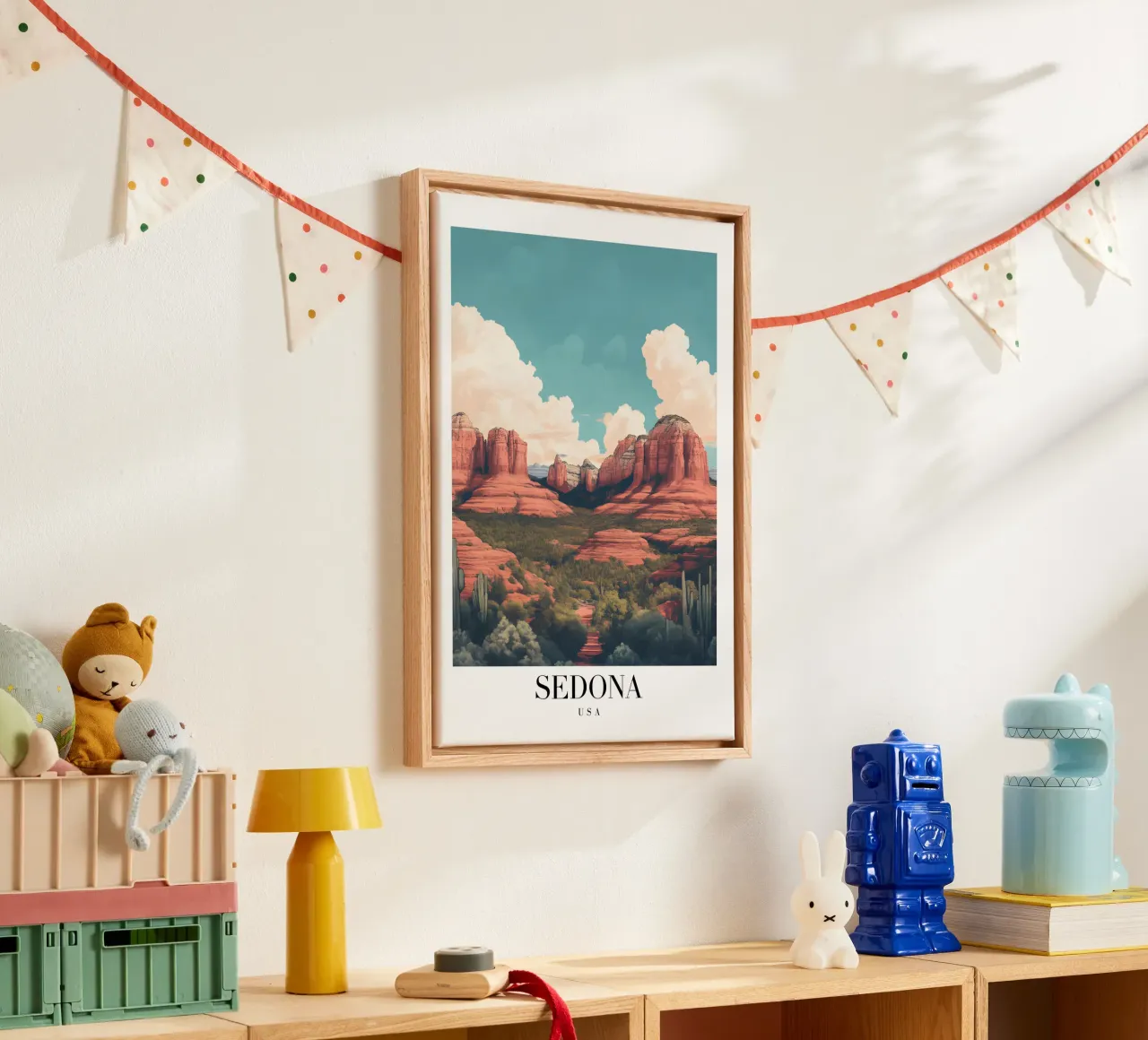 Sedona Red Rocks kunstdruk - Arizona woestijnlandschap canvas met Baklijst van homdeco