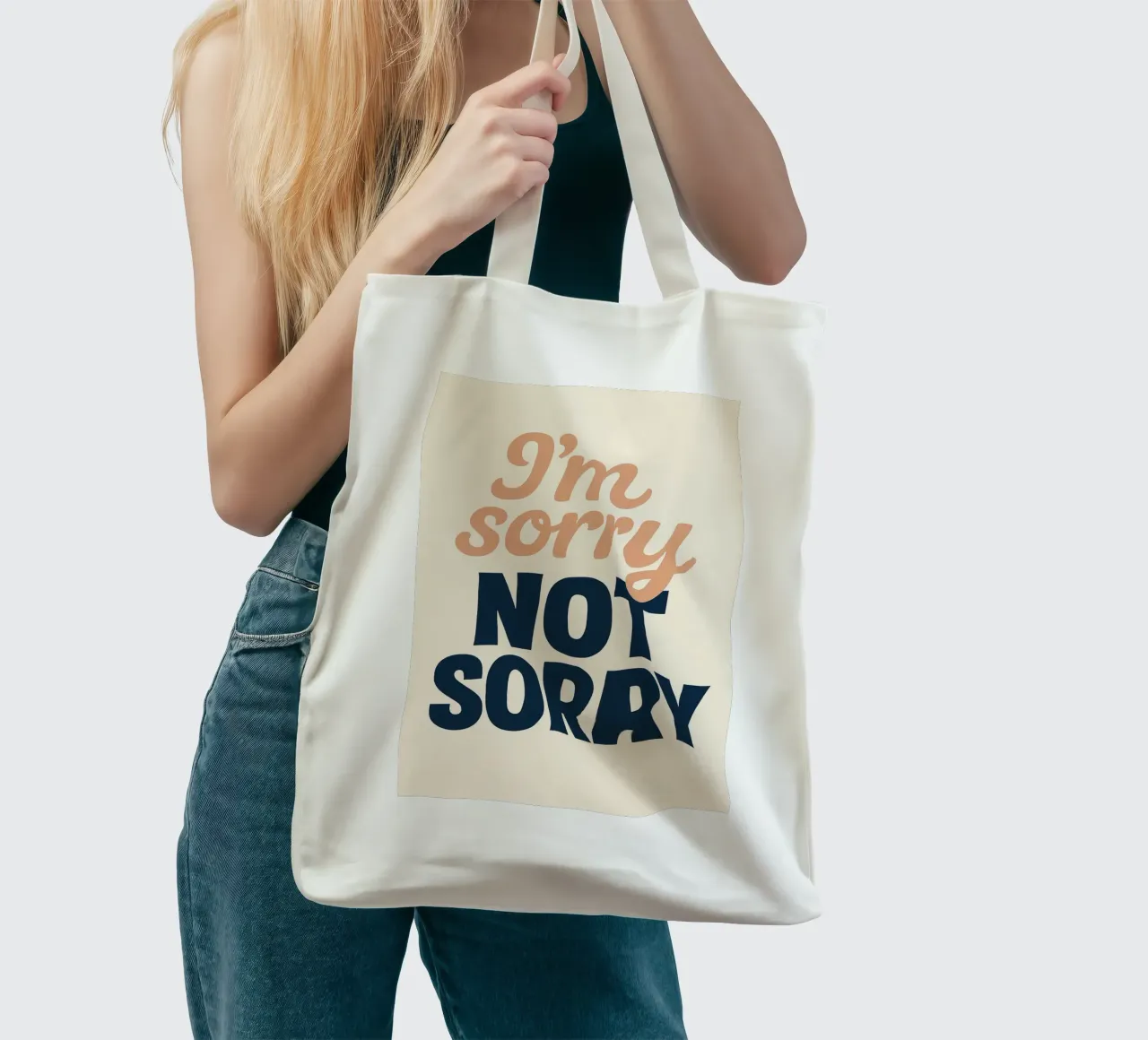 Mi dispiace NON SORRIDERE - Un manifesto audace e assertivo borsa in juta da Art Typo Essentiel