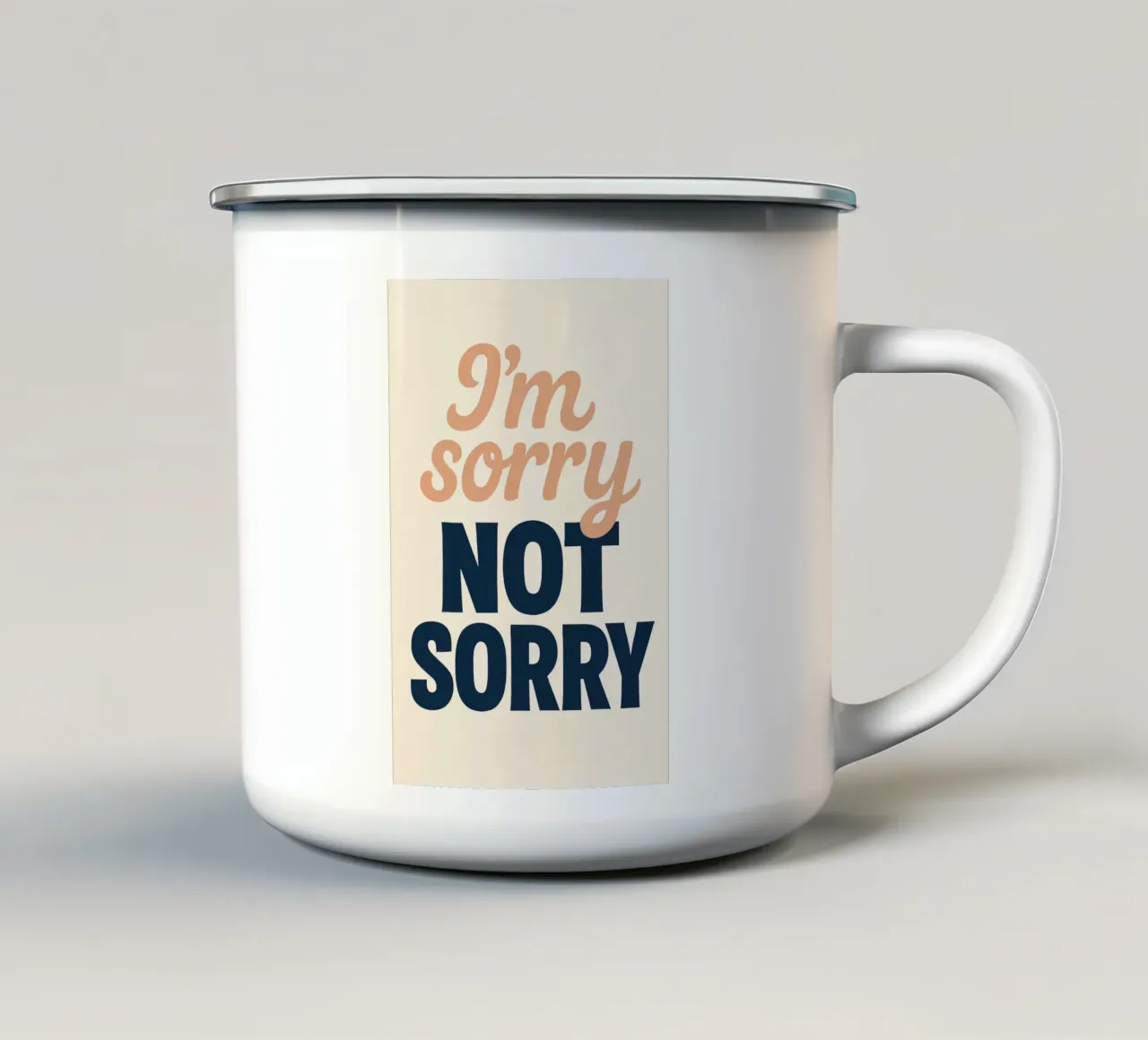 Mi dispiace NON SORRIDERE - Un manifesto audace e assertivo tazza in smalto da Art Typo Essentiel