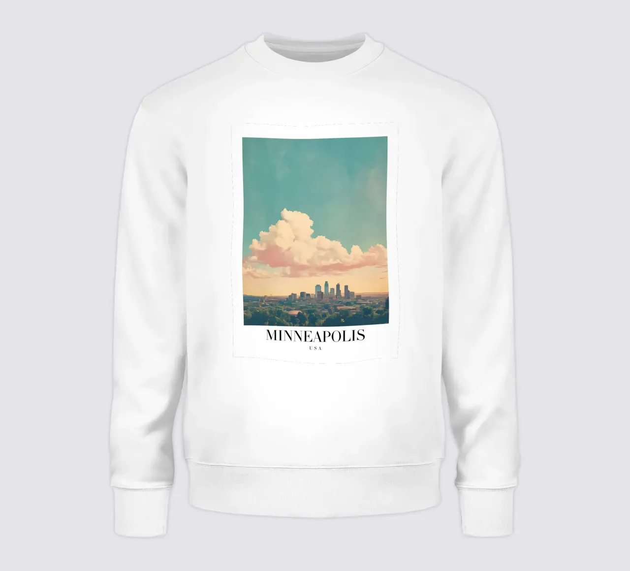 Minneapolis Skyline Art Print - Vue de la ville des lacs sweat de homdeco