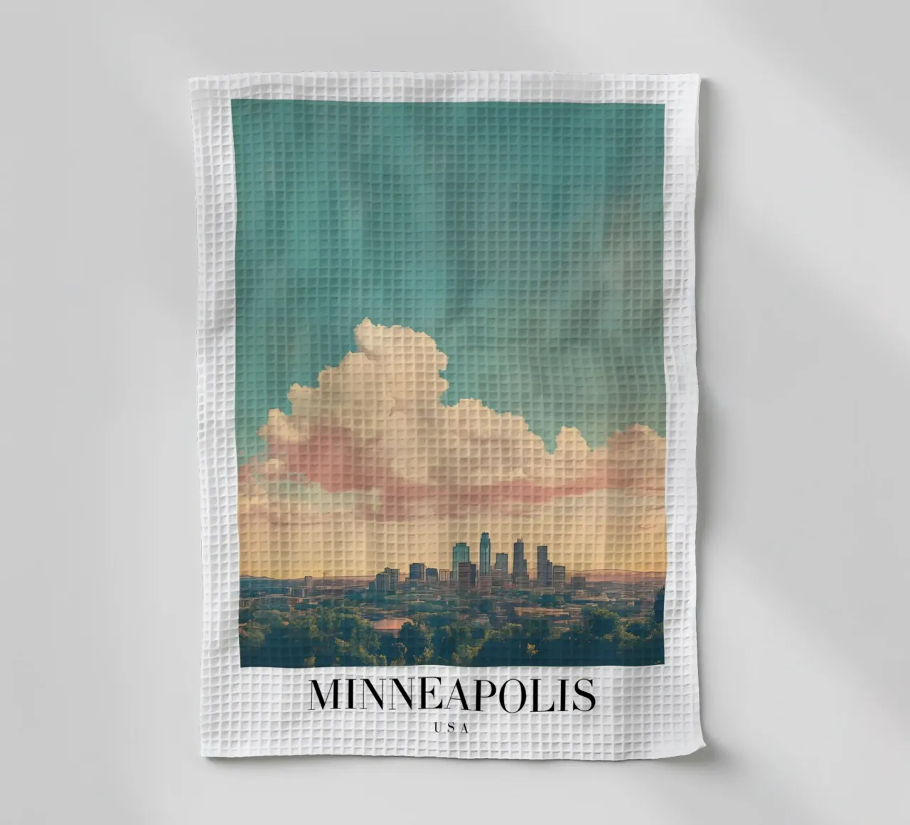 Minneapolis Skyline Art Print - Vue de la ville des lacs torchon de homdeco