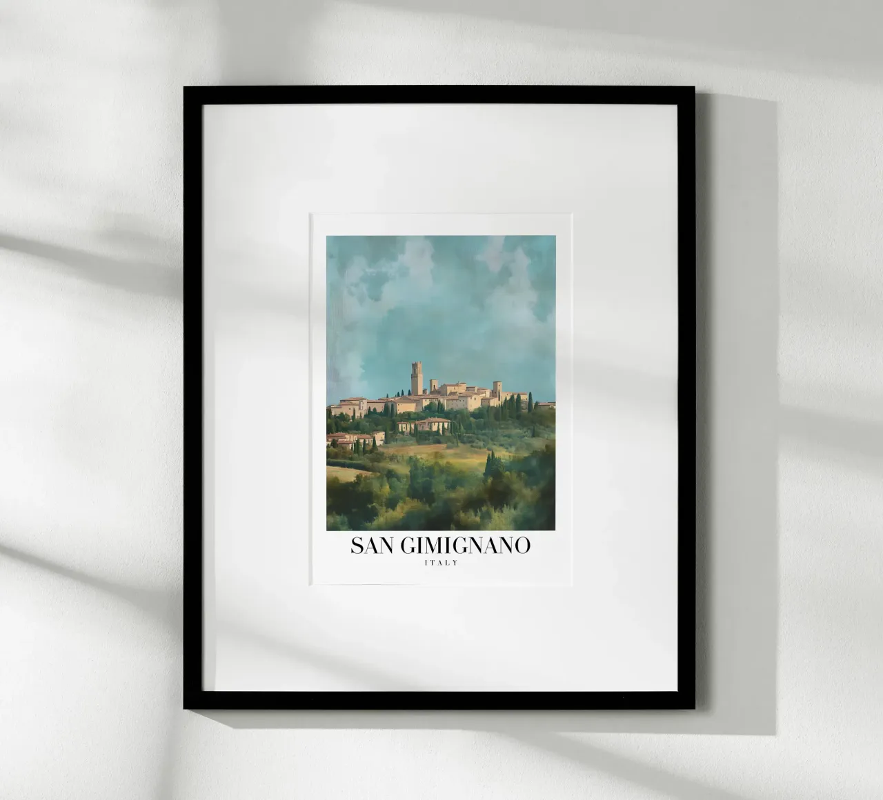 San Gimignano Toscane Kunstdruk - Middeleeuwse Stad poster van homdeco
