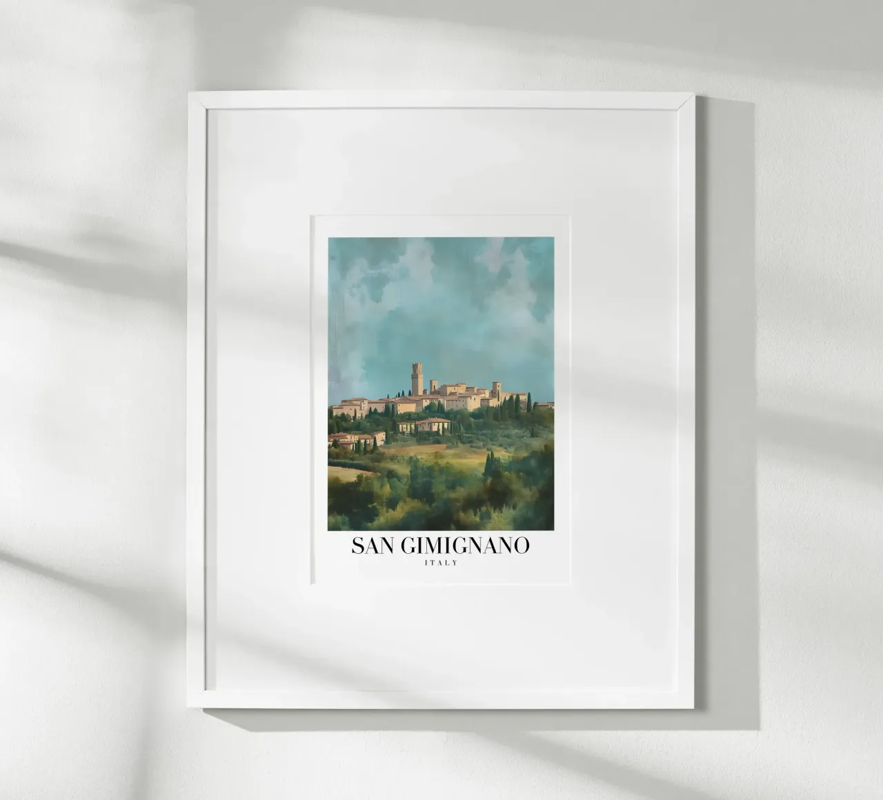 San Gimignano Toscane Kunstdruk - Middeleeuwse Stad poster van homdeco
