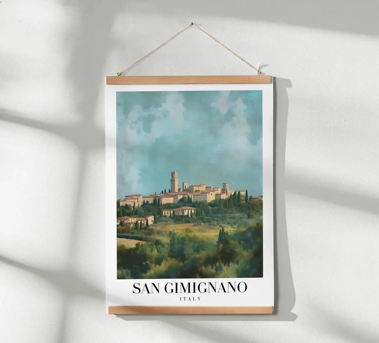 San Gimignano Toscane Kunstdruk - Middeleeuwse Stad poster van homdeco