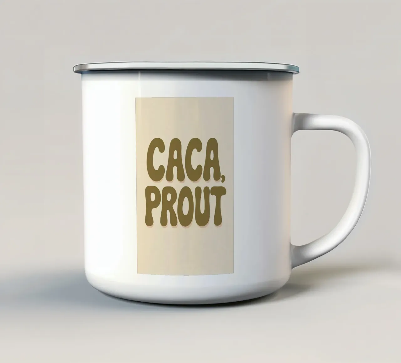 CACA, PROUT - Il manifesto regressivo e gioiosamente provocatorio tazza in smalto da Art Typo Essentiel
