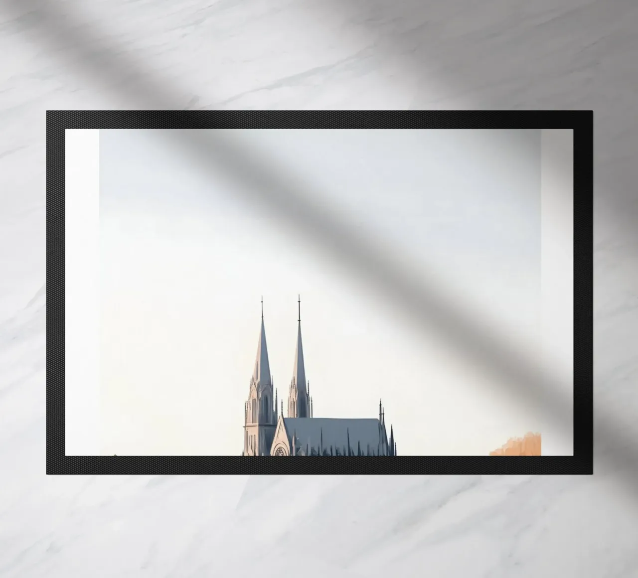 Nantes Cathedral Art Print - French Gothic Cityscape doormat by homdeco