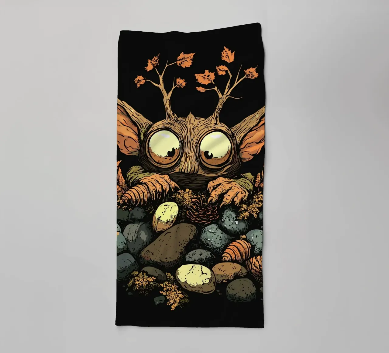 Un curieux habitant de la forêt dans les feuilles mortes serviette de bain de pixelbull - medieval art and more