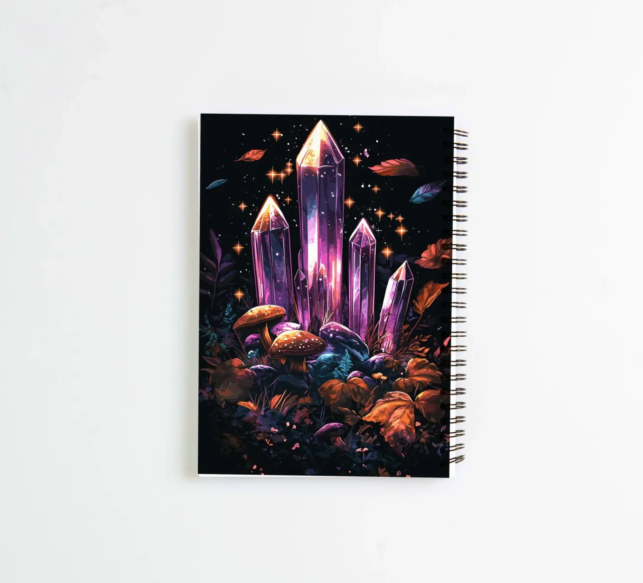 Magic crystal field in the forest spiral notebook by pixelbull - medieval art and more