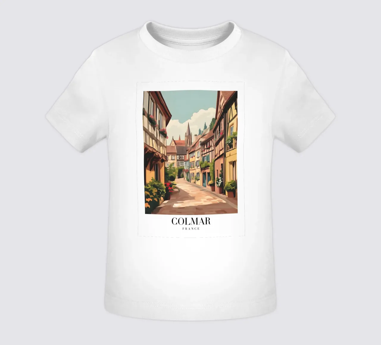 Stampa su strada di Colmar Alsazia - Incantevole villaggio francese maglietta neonato da homdeco