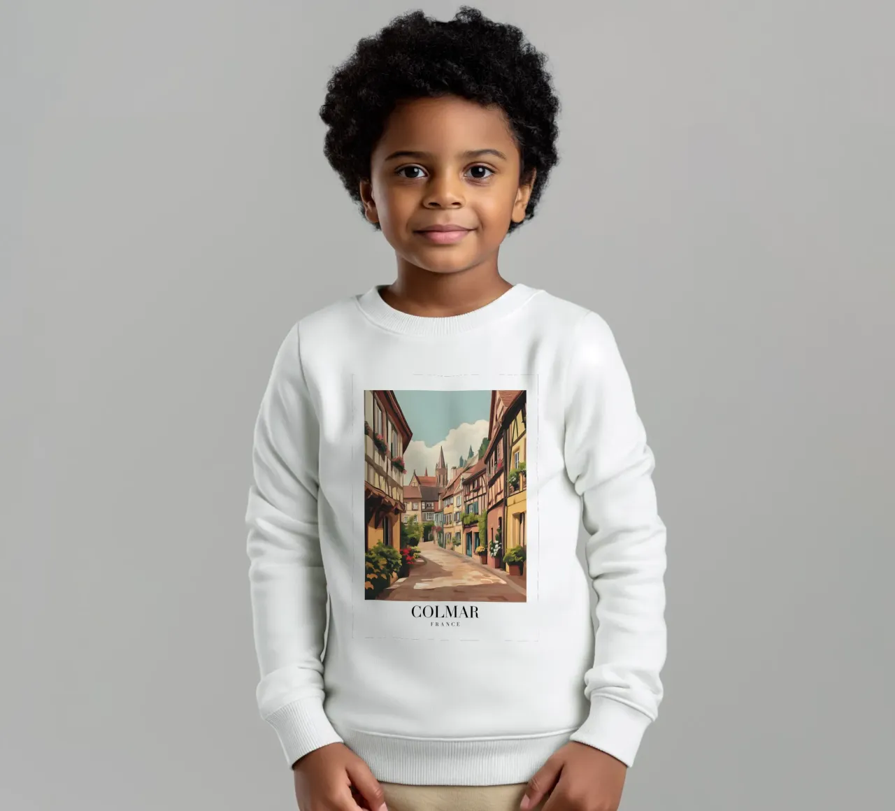 Stampa su strada di Colmar Alsazia - Incantevole villaggio francese felpa bambino da homdeco