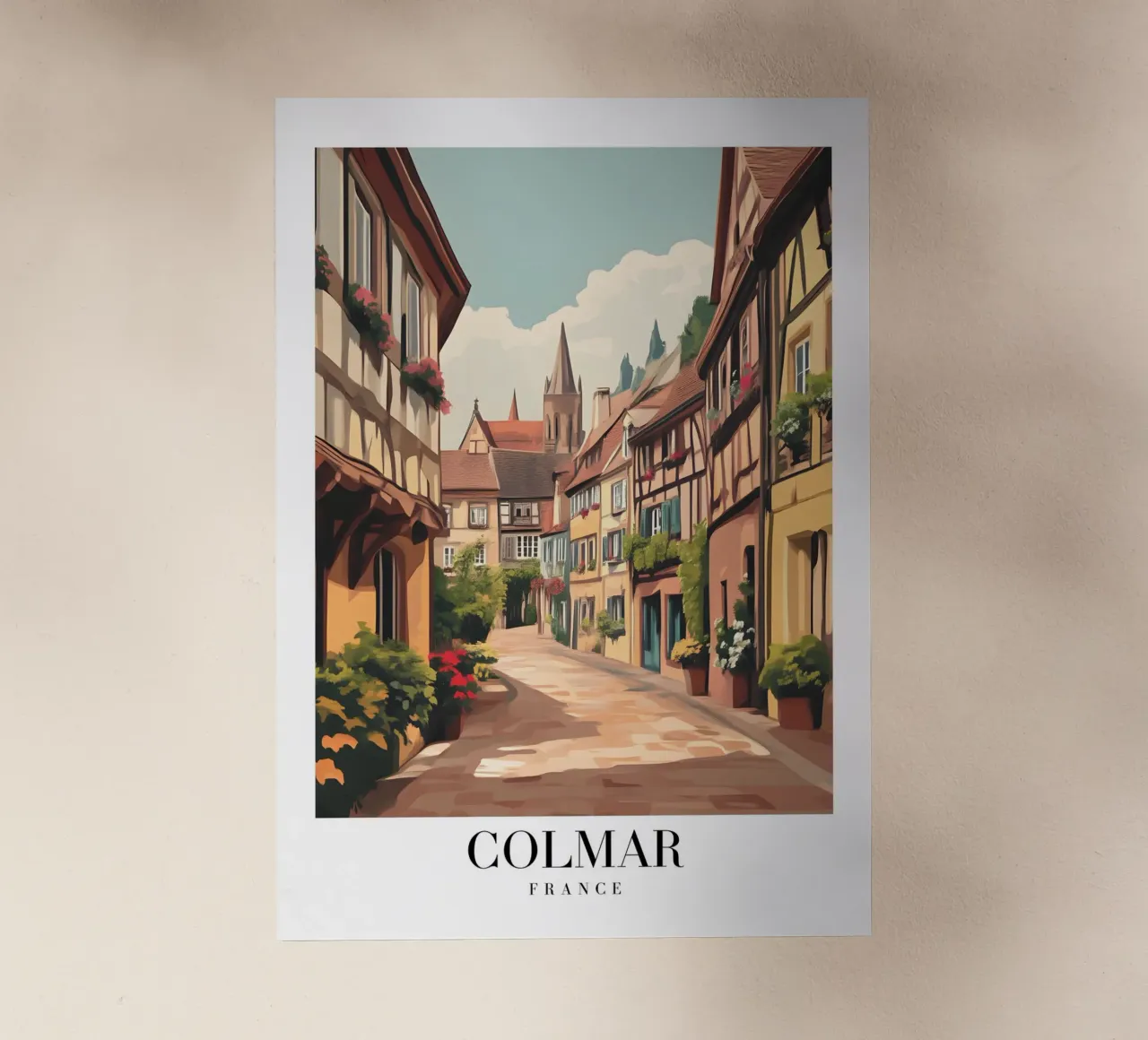Stampa su strada di Colmar Alsazia - Incantevole villaggio francese pellicola backlit da homdeco
