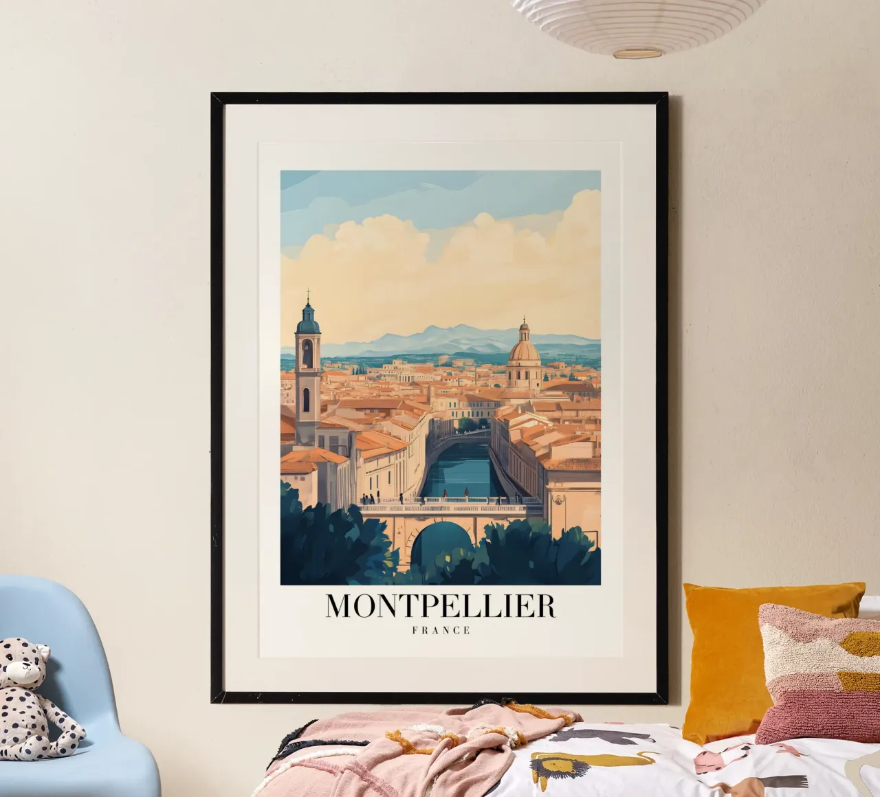 Montpellier Canal View Art Print - Franse charme poster van homdeco