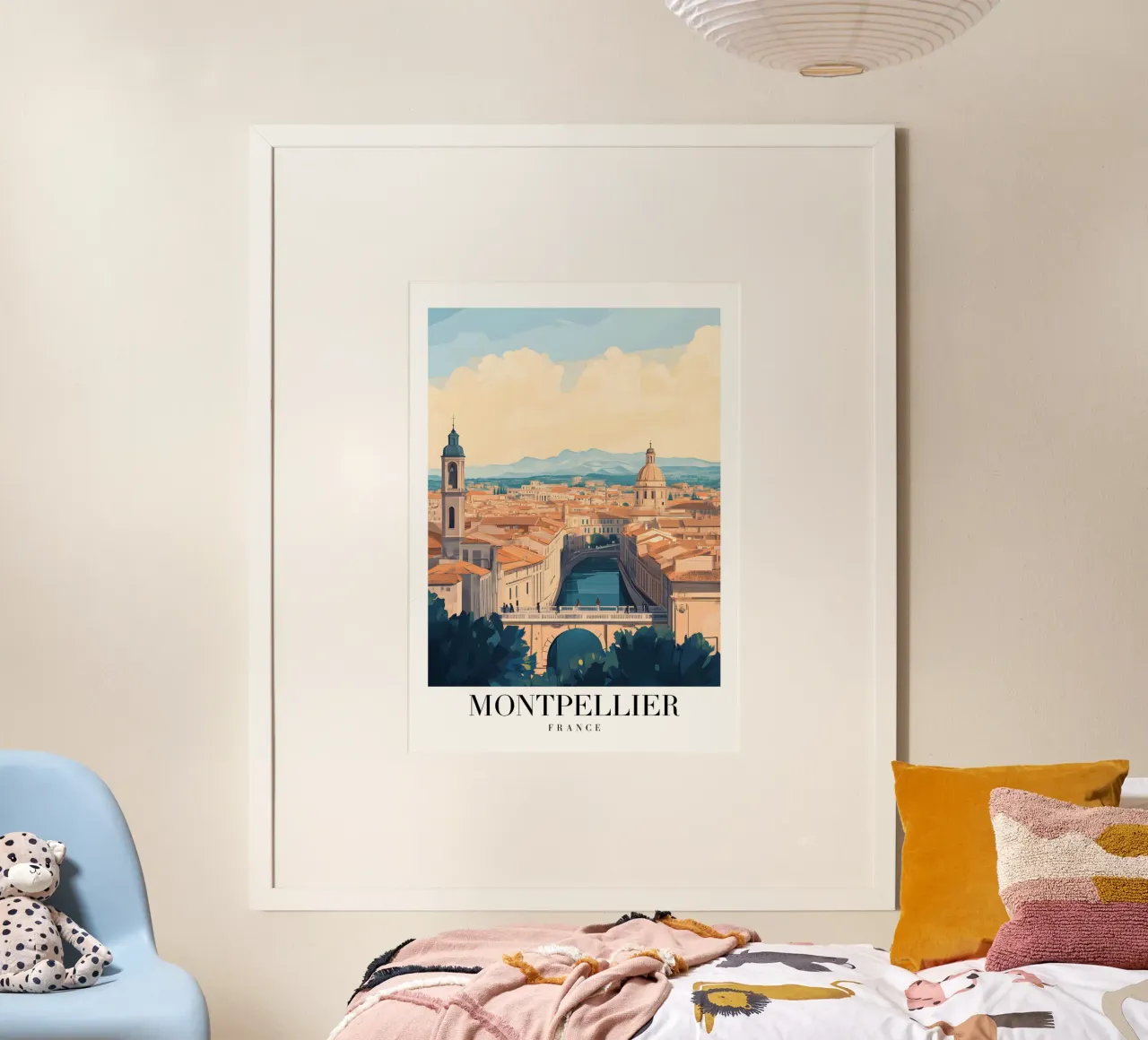 Montpellier Canal View Art Print - Franse charme poster van homdeco