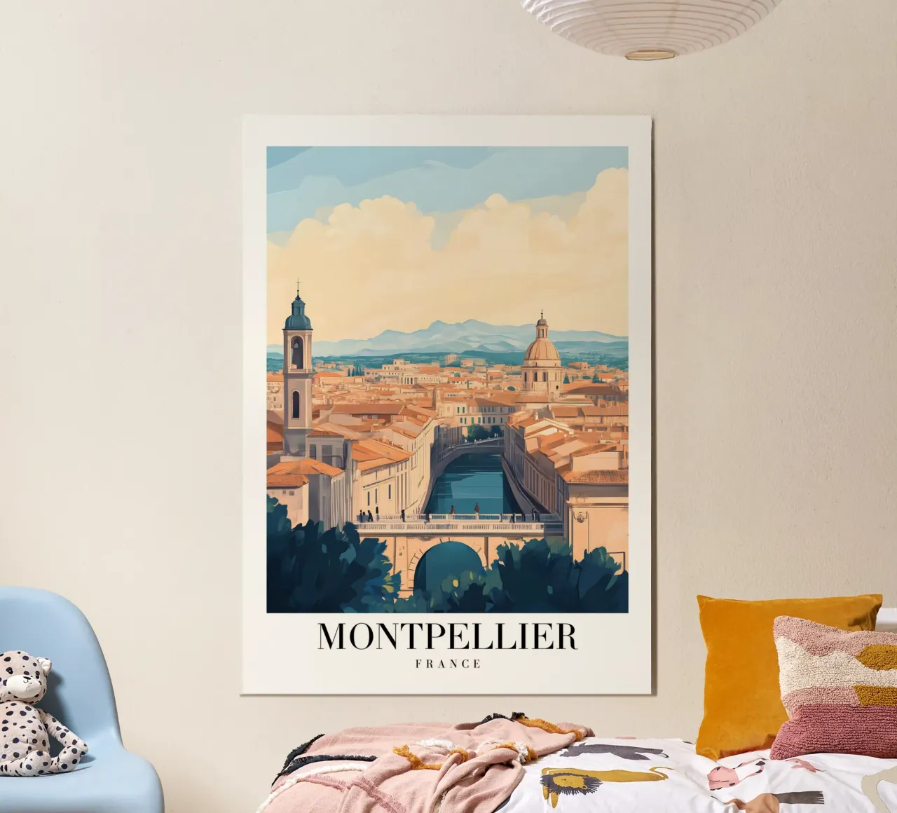 Montpellier Canal View Art Print - Franse charme poster van homdeco