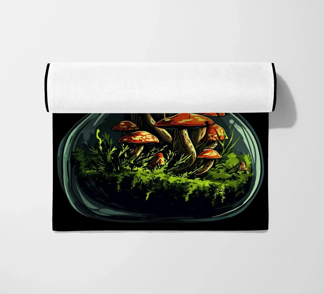 Foresta di funghi in un barattolo telo mare da pixelbull - medieval art and more