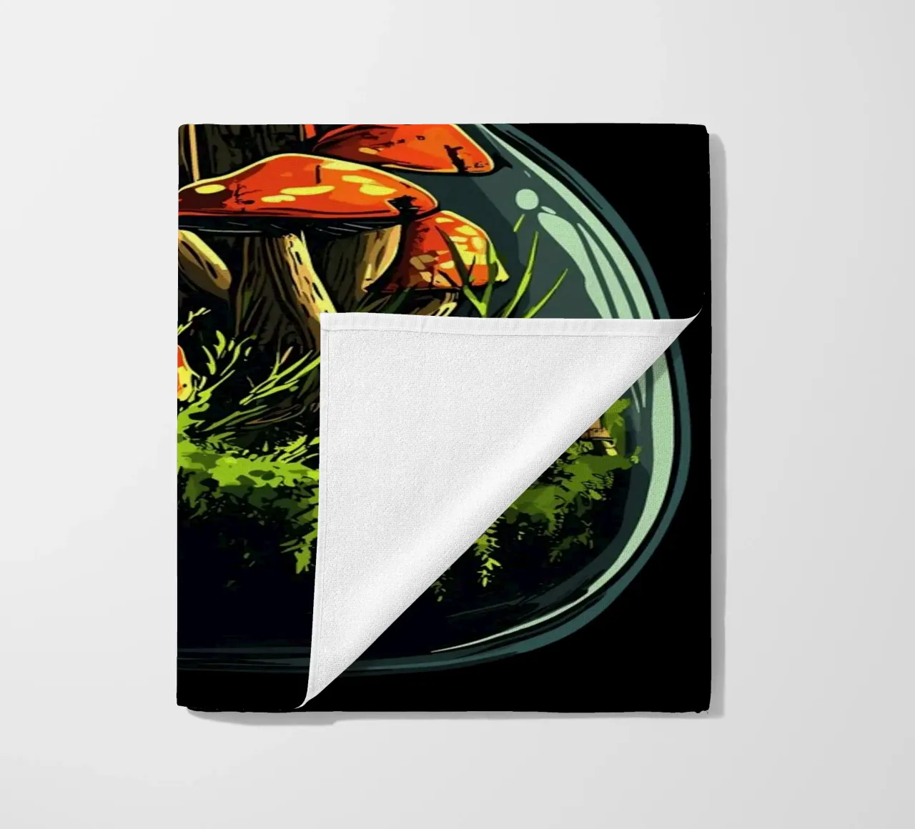 Foresta di funghi in un barattolo telo mare da pixelbull - medieval art and more