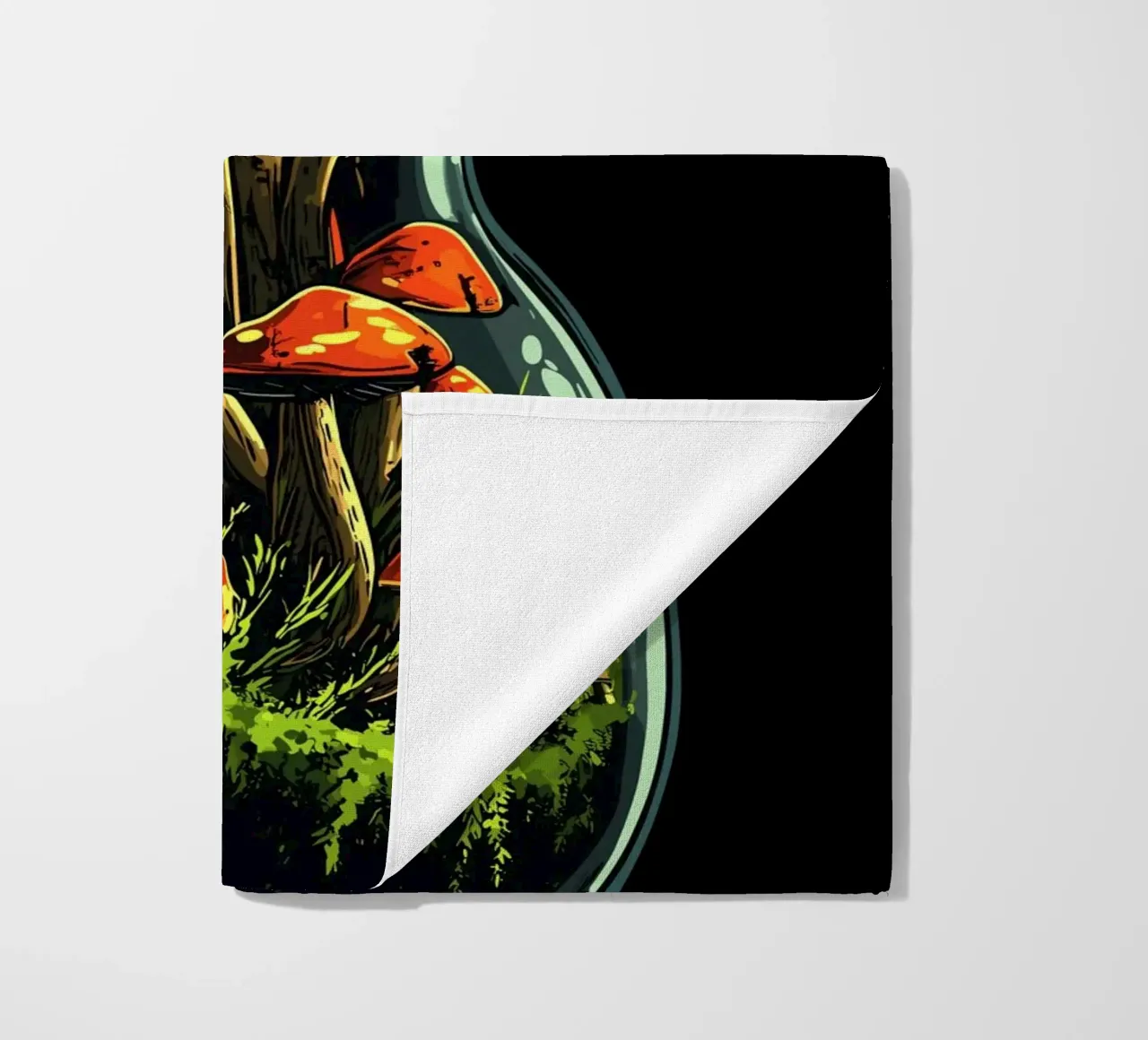 Foresta di funghi in un barattolo telo mare da pixelbull - medieval art and more