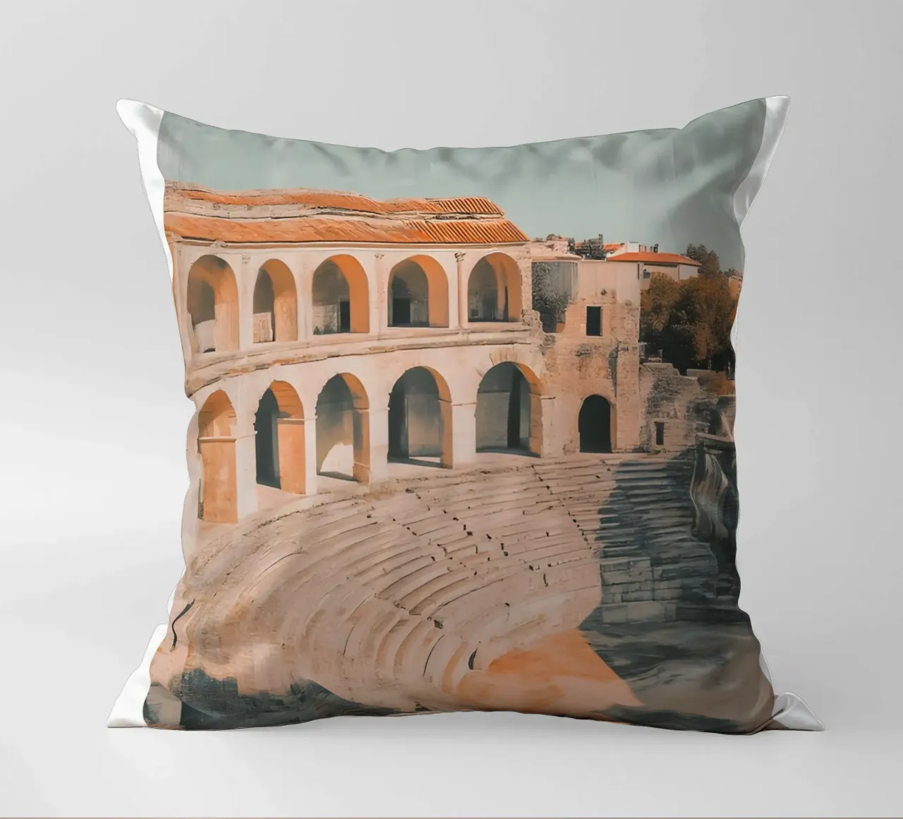 Arles Roman Amphitheatre Art Print - French History decorative cushion by homdeco