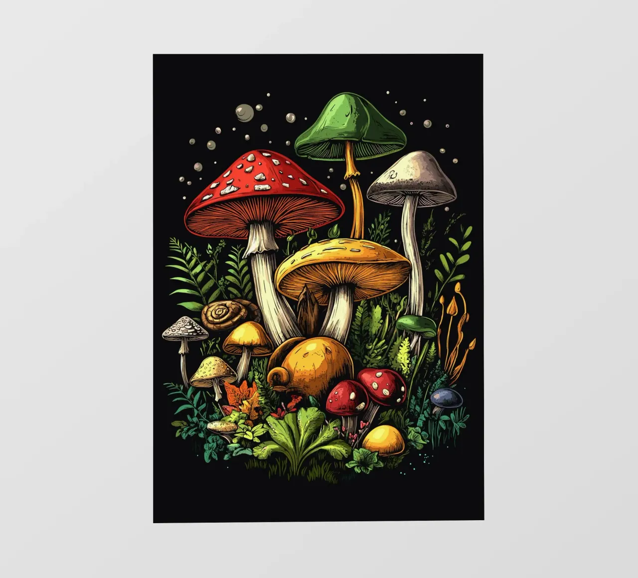 Il paradiso dei funghi colorati pellicola backlit da pixelbull - medieval art and more