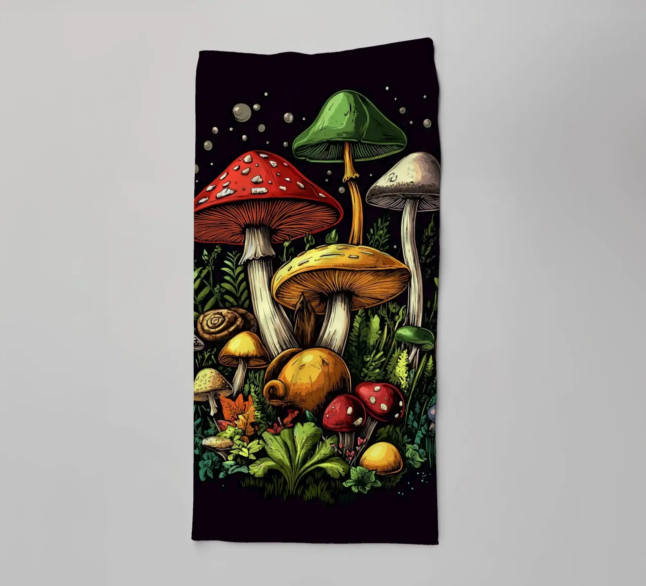 Il paradiso dei funghi colorati asciugamano da bagno da pixelbull - medieval art and more