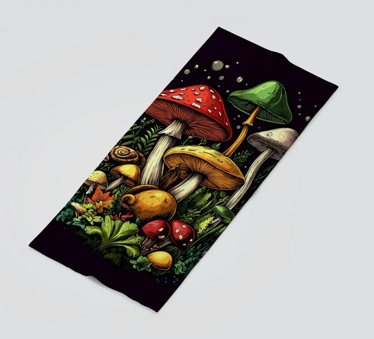 Il paradiso dei funghi colorati telo mare da pixelbull - medieval art and more