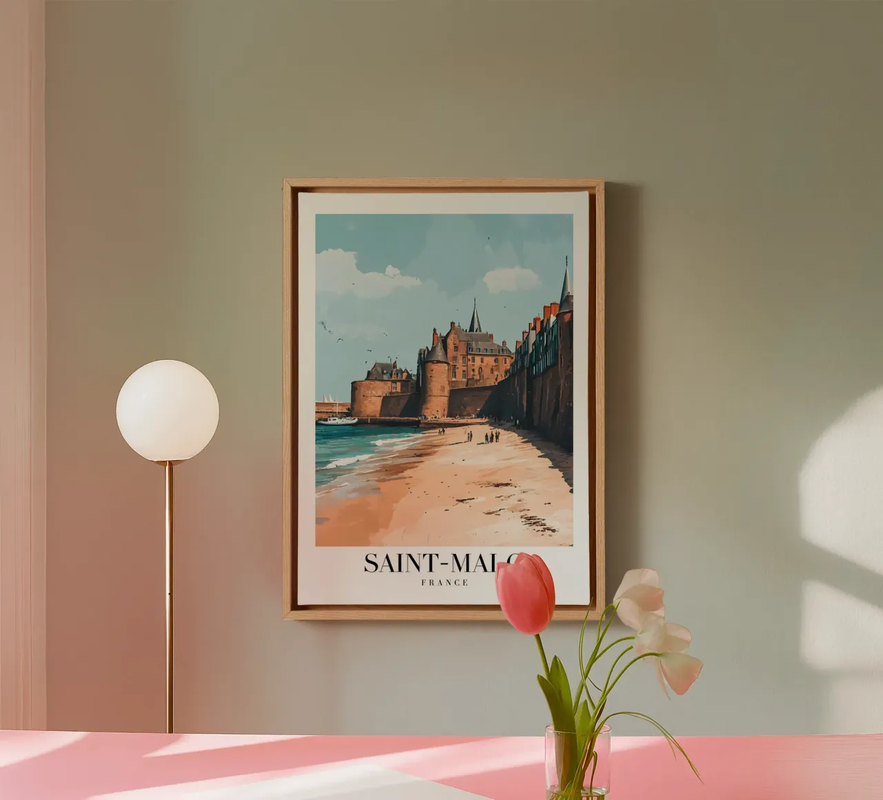 Saint-Malo Walled City Art Print - Brittany Coast canvas by homdeco