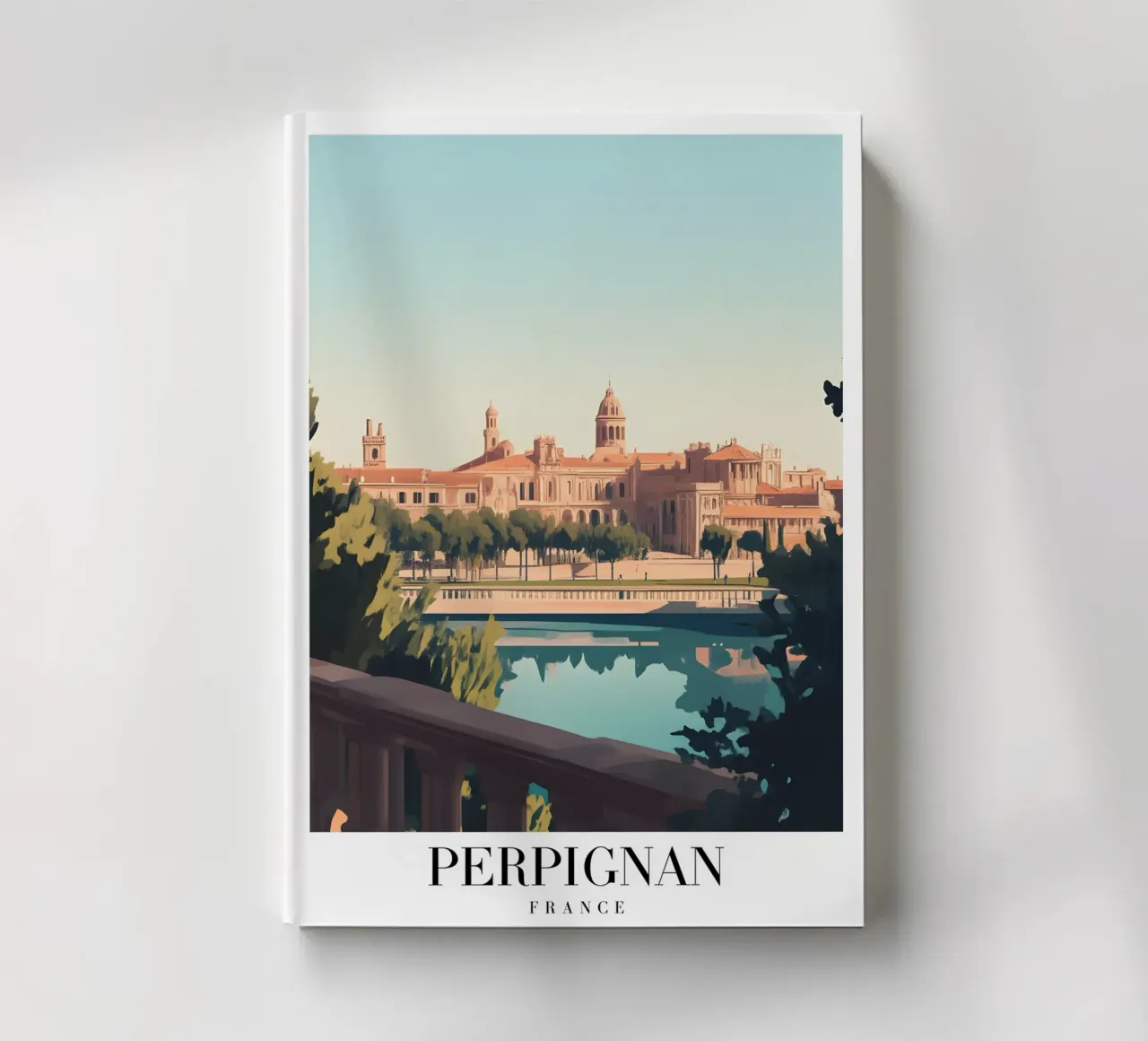 Perpignan Cityscape Art Print - French Catalonian Charm notebook by homdeco