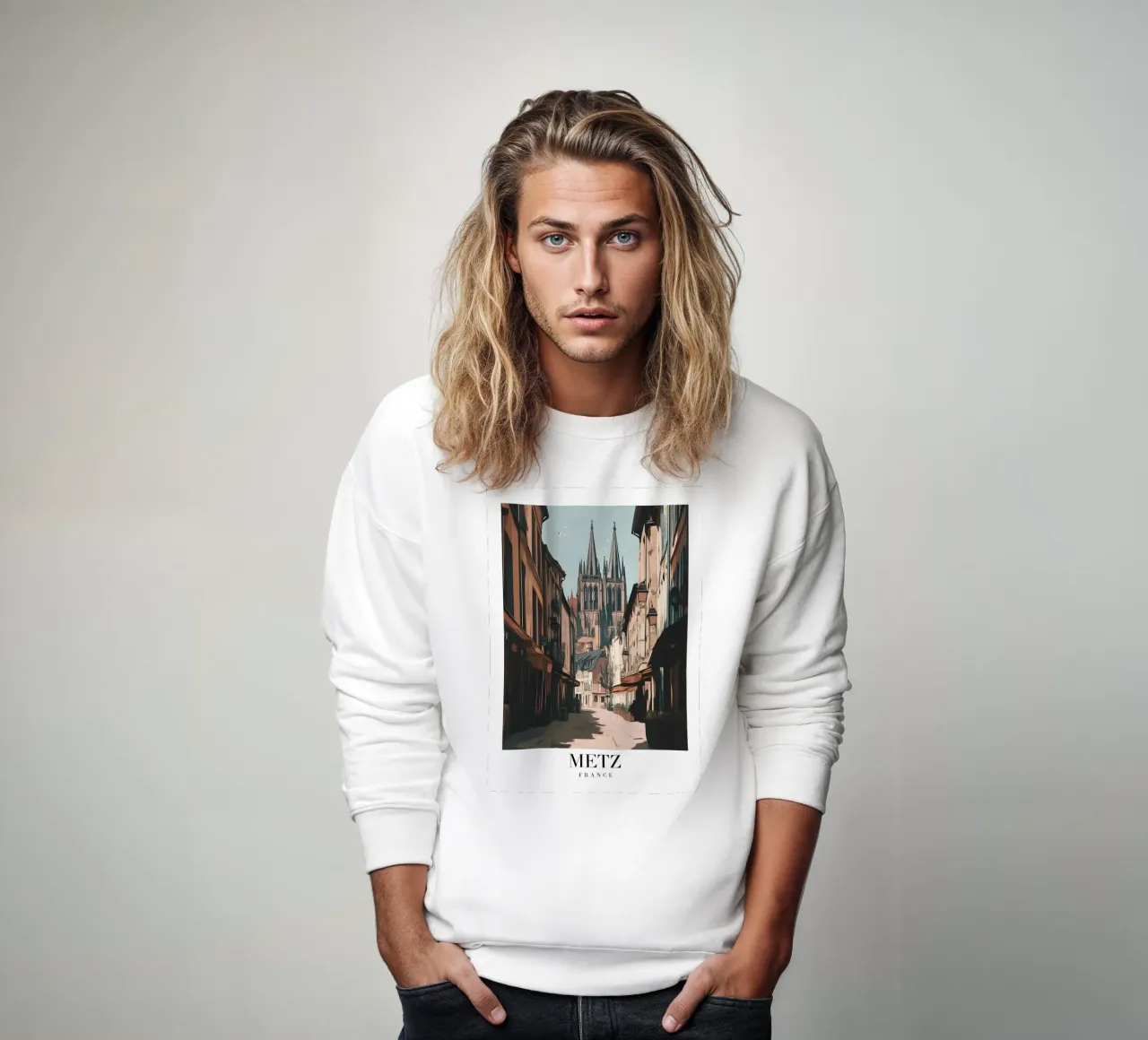 Metz Cathedral Art Print - French Gothic Grandeur sweatshirt by homdeco