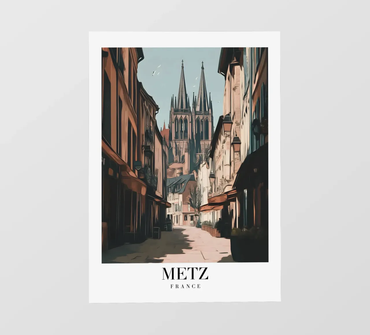Metz Cathedral Art Print - French Gothic Grandeur backlit film by homdeco