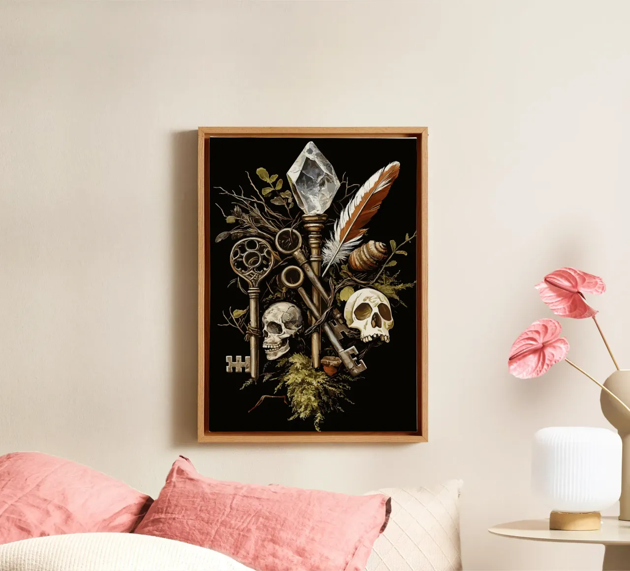 Sleutel tot de vergeten wereld canvas met Baklijst van pixelbull - medieval art and more