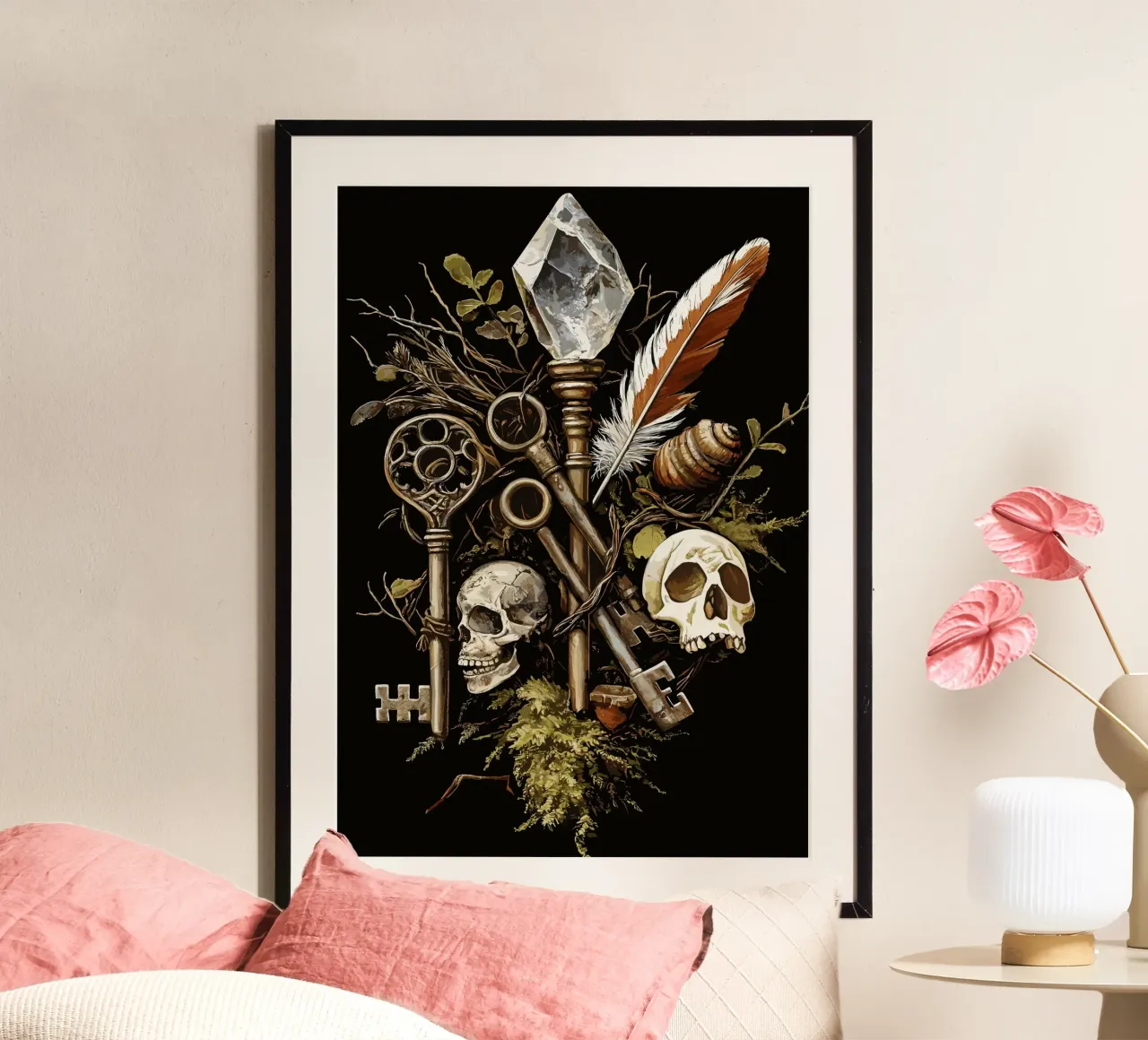 La chiave del mondo dimenticato poster con telaio in legno da pixelbull - medieval art and more