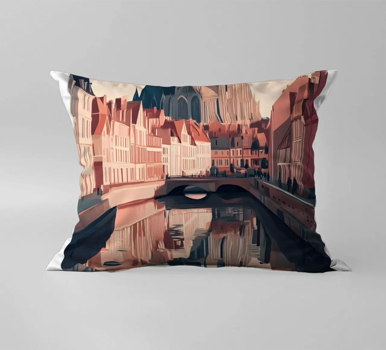 Stampa sul canale della cattedrale di Amiens - Gotico francese cuscino da homdeco