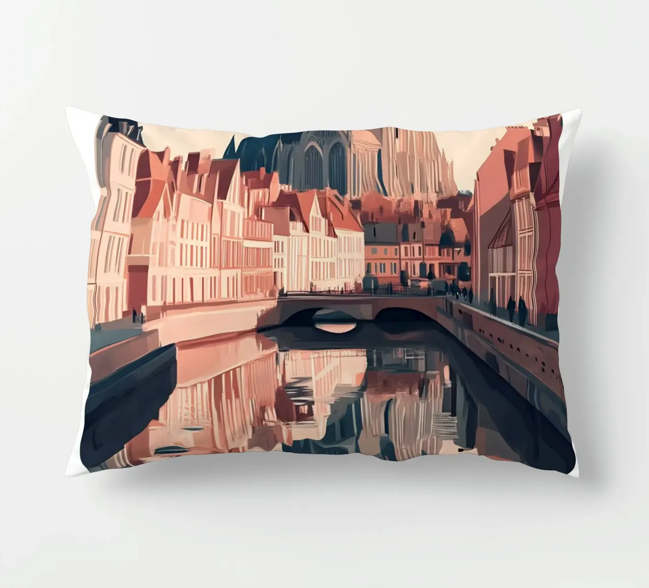 Stampa sul canale della cattedrale di Amiens - Gotico francese cuscino da homdeco