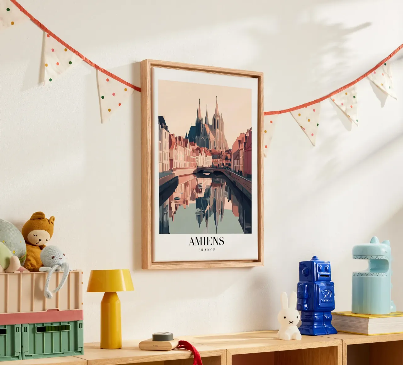 Stampa sul canale della cattedrale di Amiens - Gotico francese tela con Cornice a cassetta da homdeco