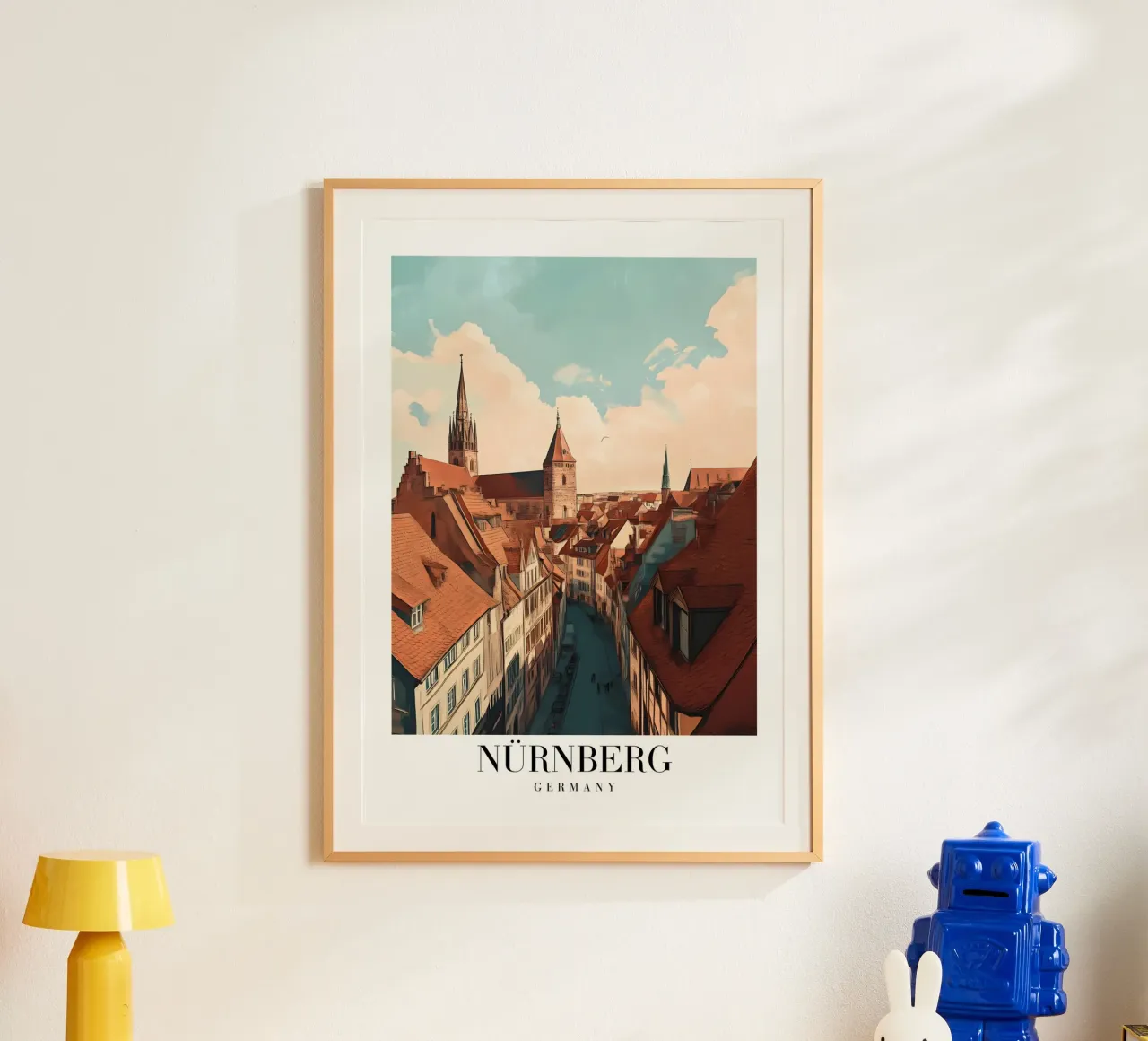 Nürnberg Oude Stad Kunstdruk - Duitse Middeleeuwse Charme poster van homdeco